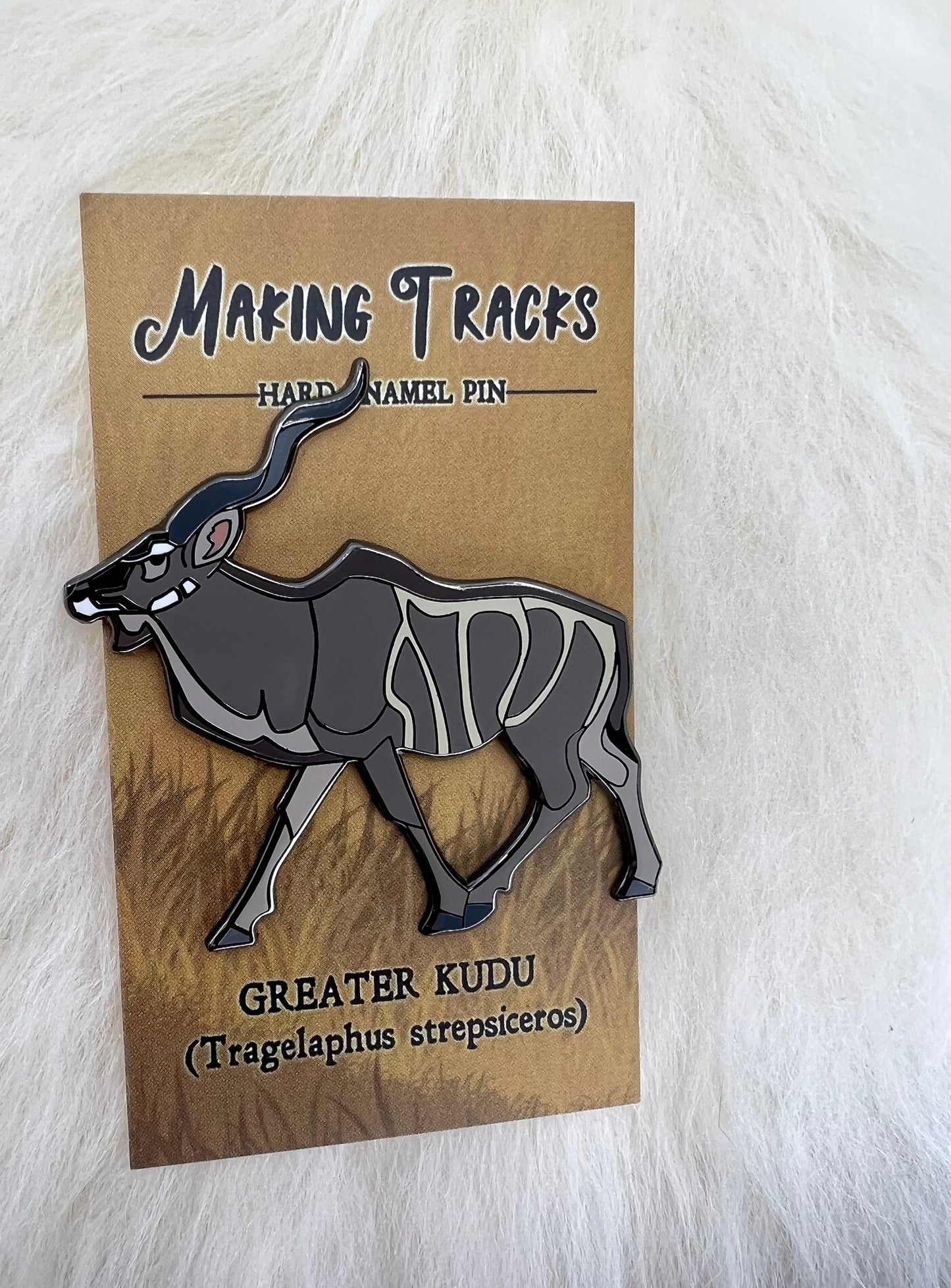 Greater Kudu Hard Enamel Pin | Kudu Pin | Animal Pin | Art Deco
