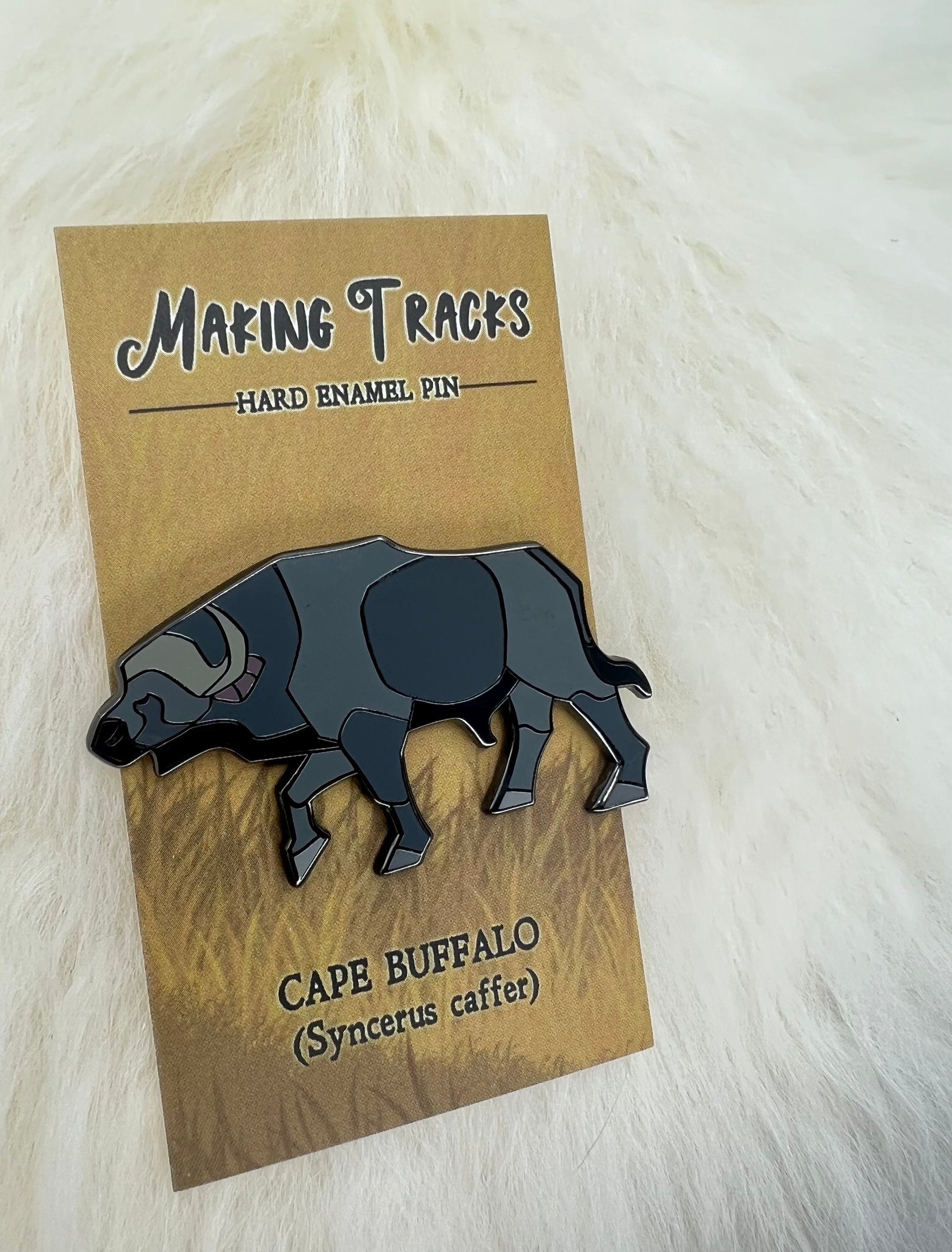 Cape Buffalo Hard Enamel Pin | Buffalo Pin | Animal Pin | Art Deco