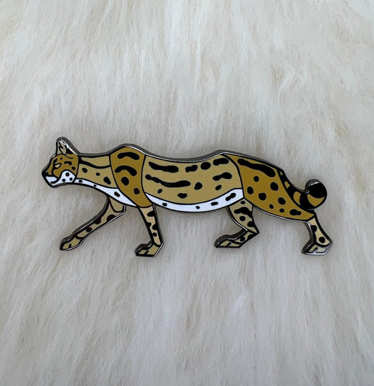 Serval Hard Enamel Pin | ServalPin | Savannah Cat | Animal Pin | Art Deco