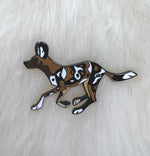 African Wild Dog Hard Enamel Pin | African Wild Dog Pin | Animal Pin | Art Deco
