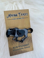 Blue Wildebeest Hard Enamel Pin | Wildebeest Pin | Animal Pin | Art Deco