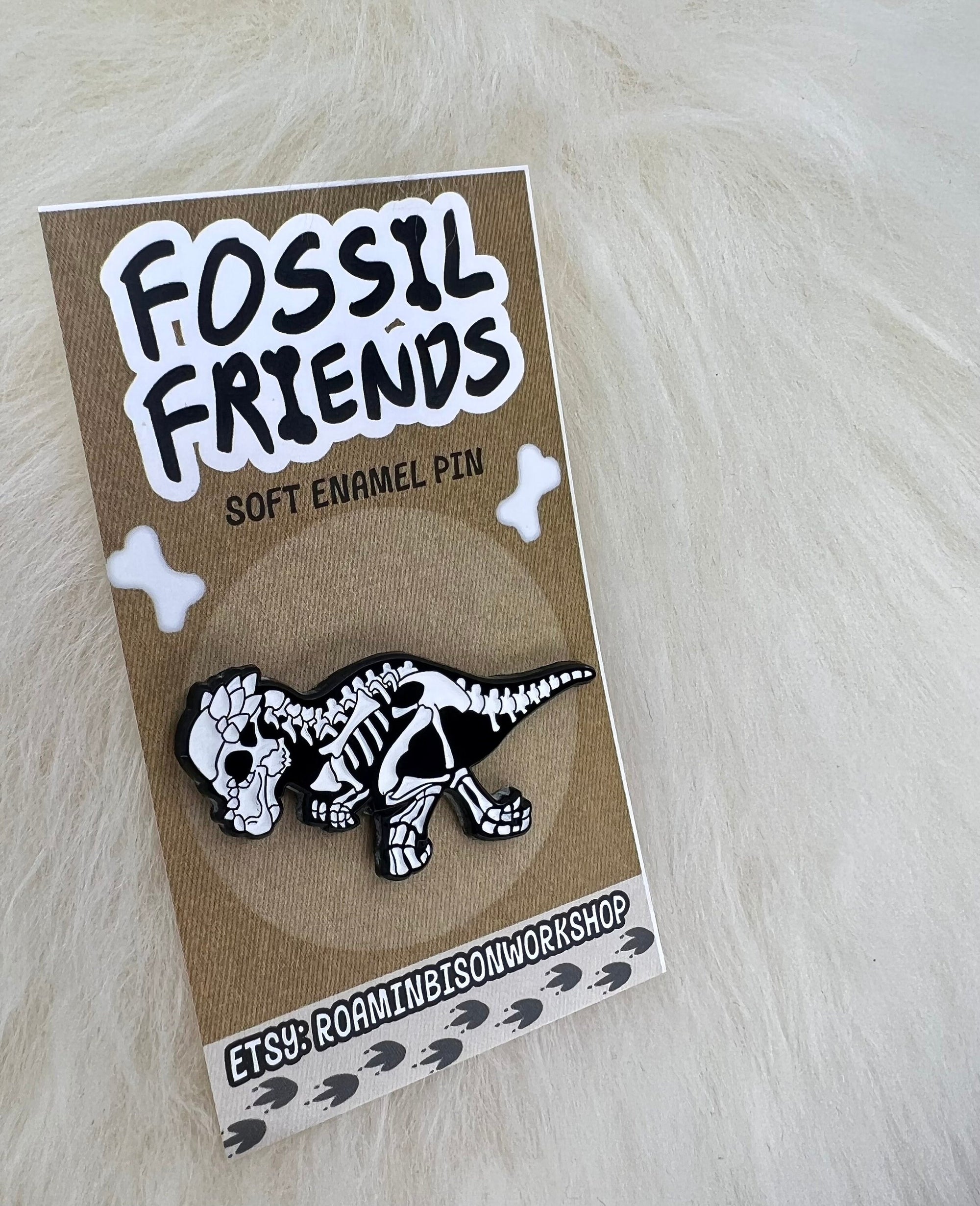 Pachycephalosaurus Soft Enamel Pin | Dinosaur Pin | Fossil Pin