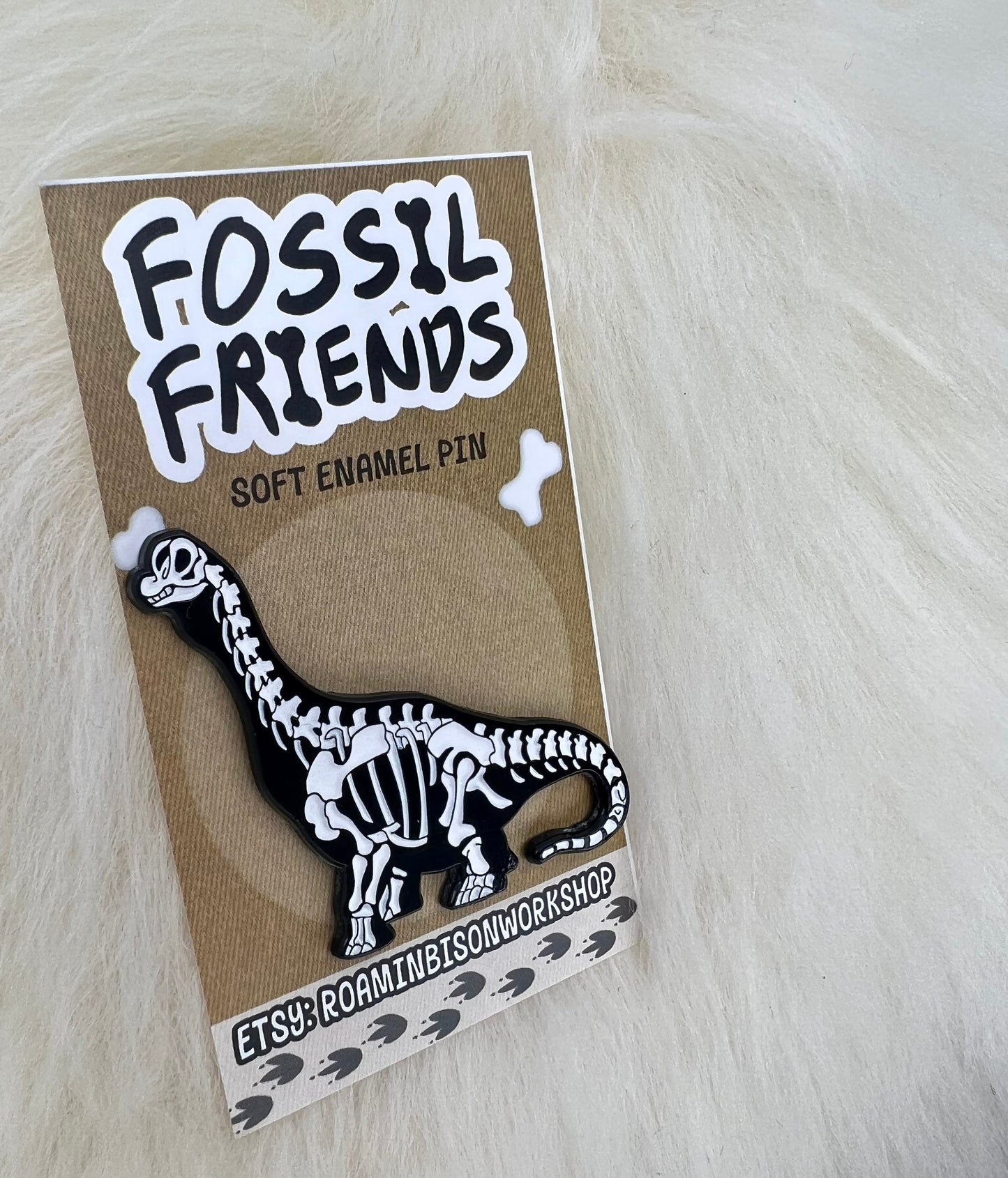 Brachiosaurus Soft Enamel Pin | Dinosaur Pin | Sauropod Pin | Fossil Pin