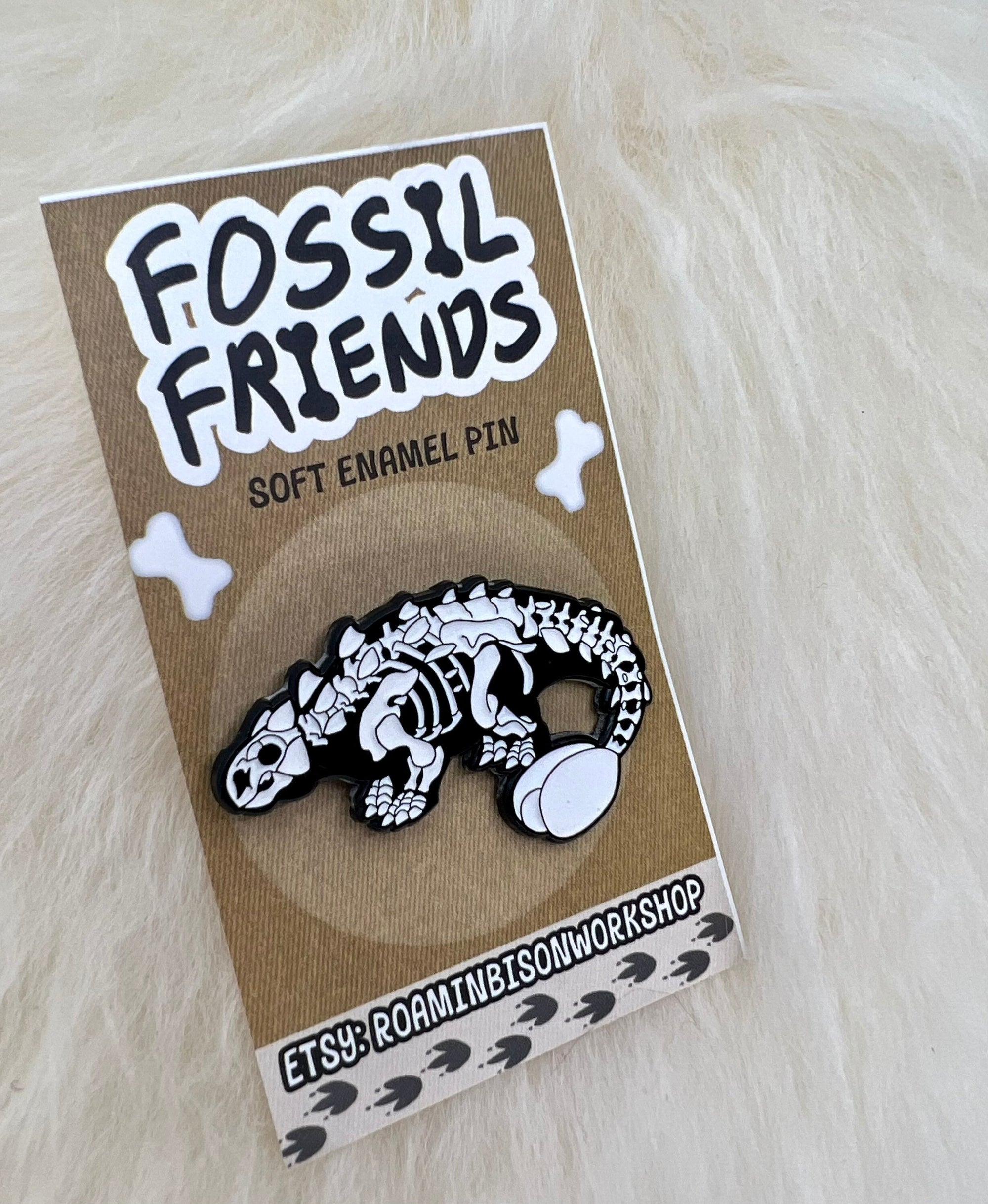 Ankylosaurus Soft Enamel Pin | Dinosaur Pin | Fossil Pin