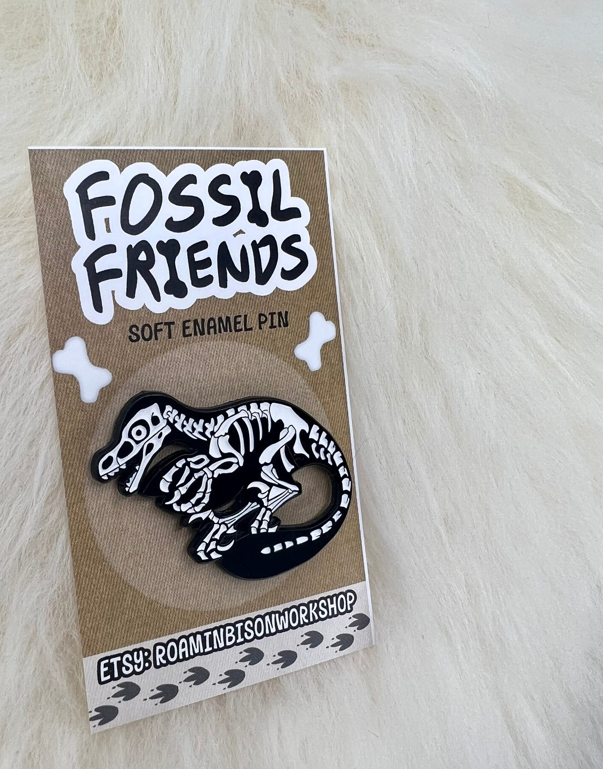 Velociraptor Soft Enamel Pin | Raptor Pin | Dinosaur Pin | Fossil Pin