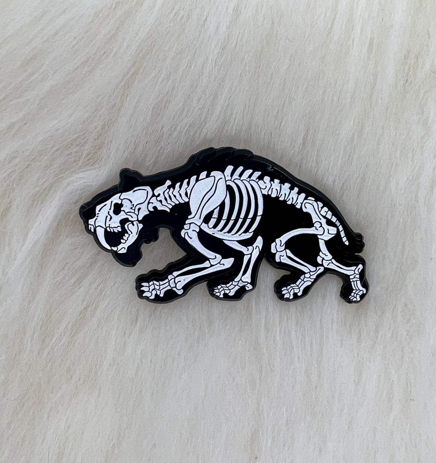 Smilodon Soft Enamel Pin | Sabertooth Tiger | Ice Age | Fossil