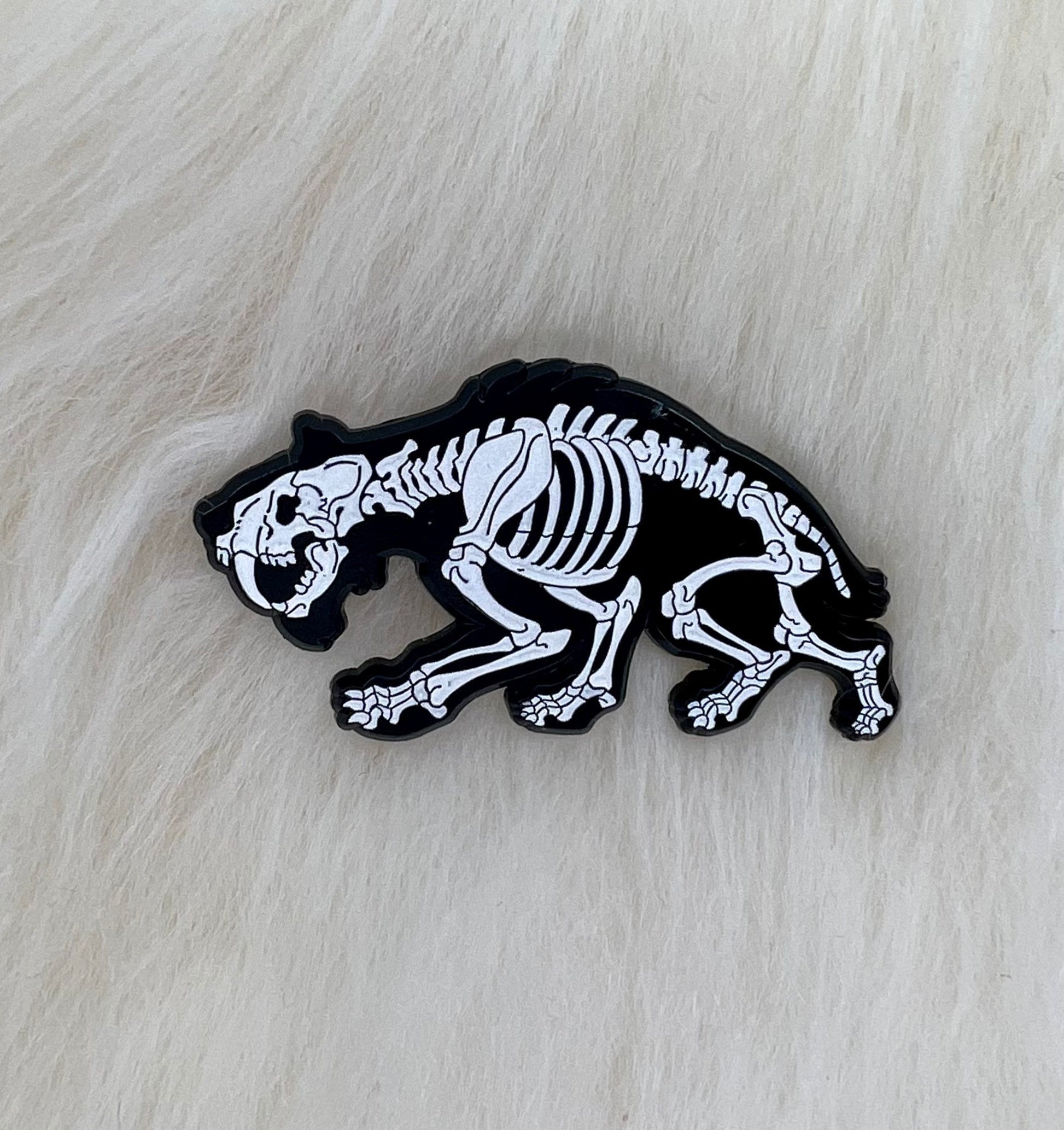 Smilodon Soft Enamel Pin | Sabertooth Tiger | Ice Age | Fossil