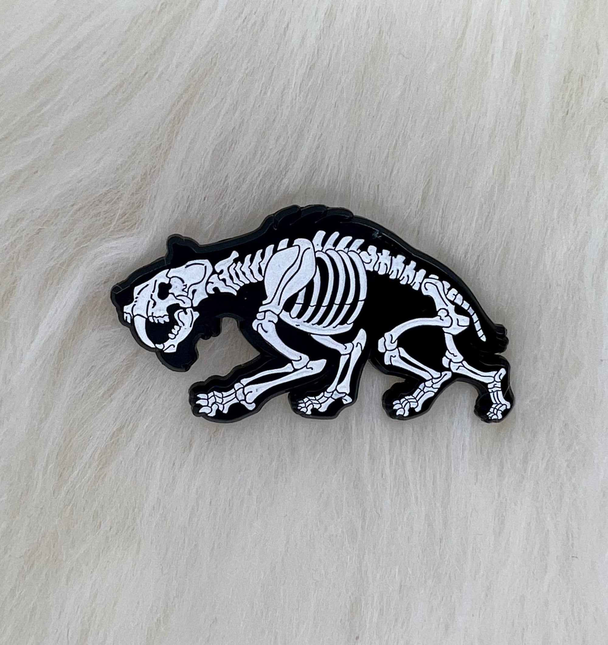 Smilodon Soft Enamel Pin | Sabertooth Tiger | Ice Age | Fossil