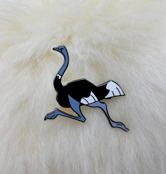 Ostrich Hard Enamel Pin | Ostrich Pin | Bird Pin | Animal Pin | Art Deco