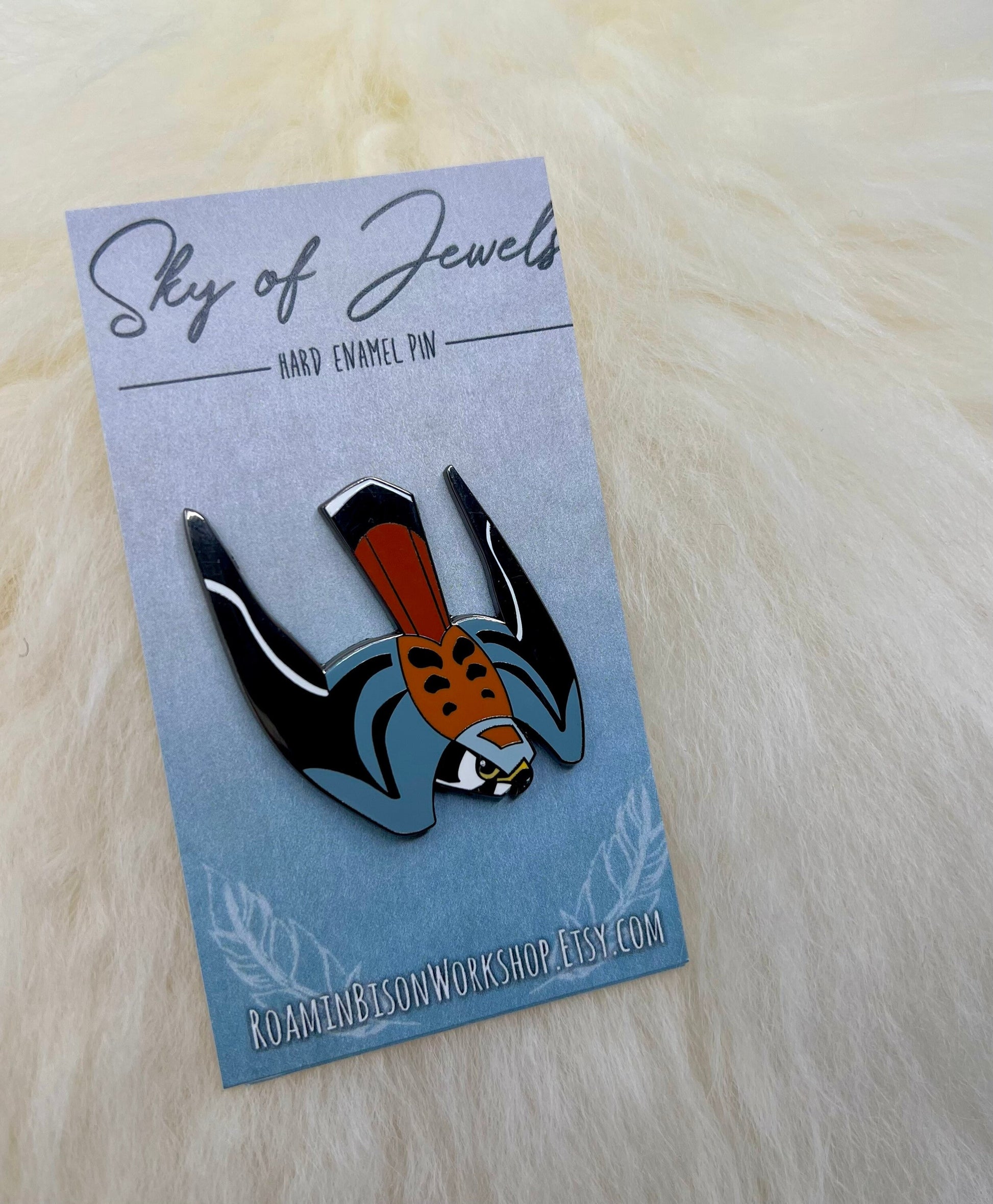 American Kestrel Hard Enamel Pin | Kestrel Pin | Bird Pin | Art Deco