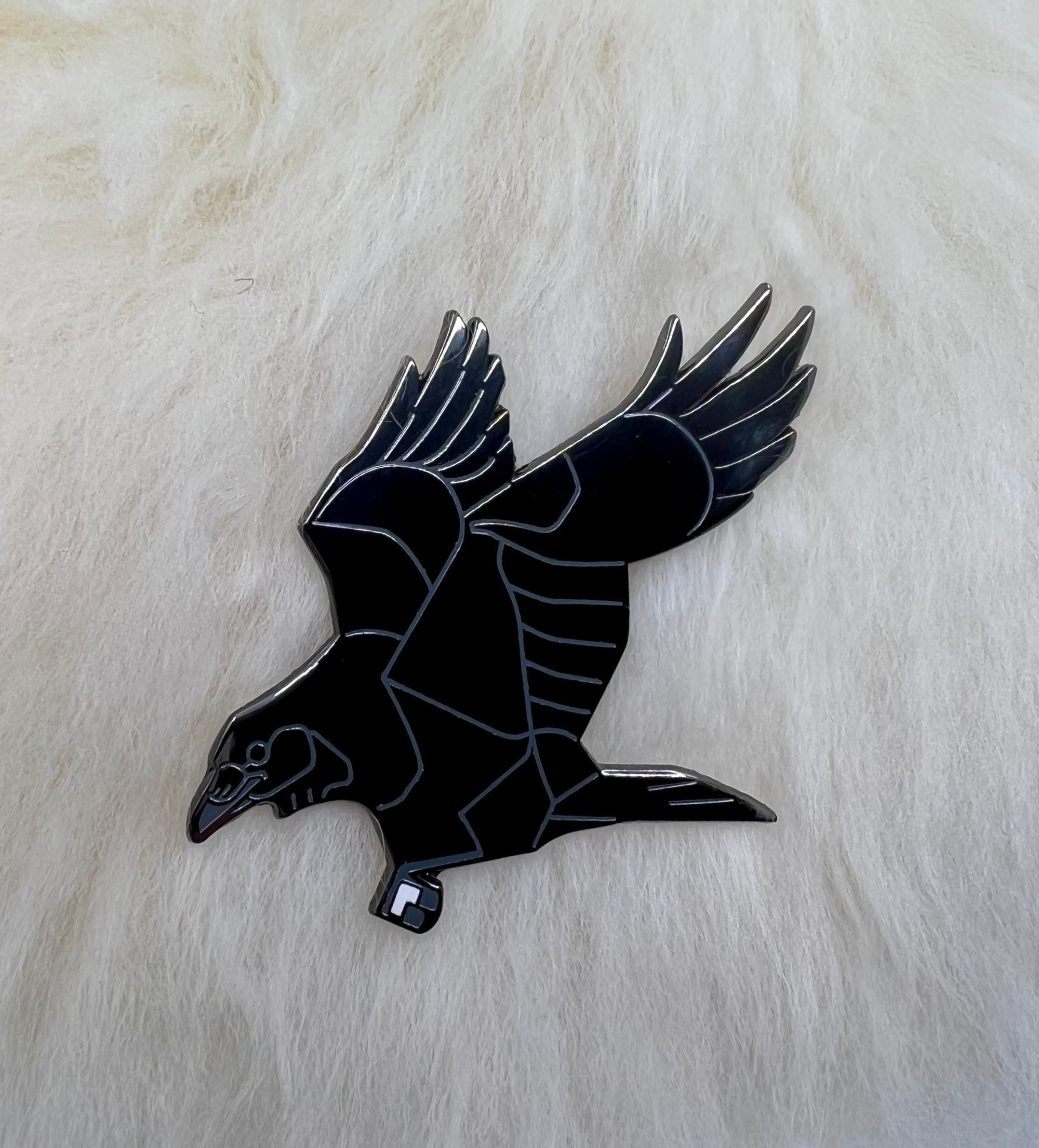 Raven Hard Enamel Pin | Raven Pin | Crow Pin | Bird Pin | Art Deco
