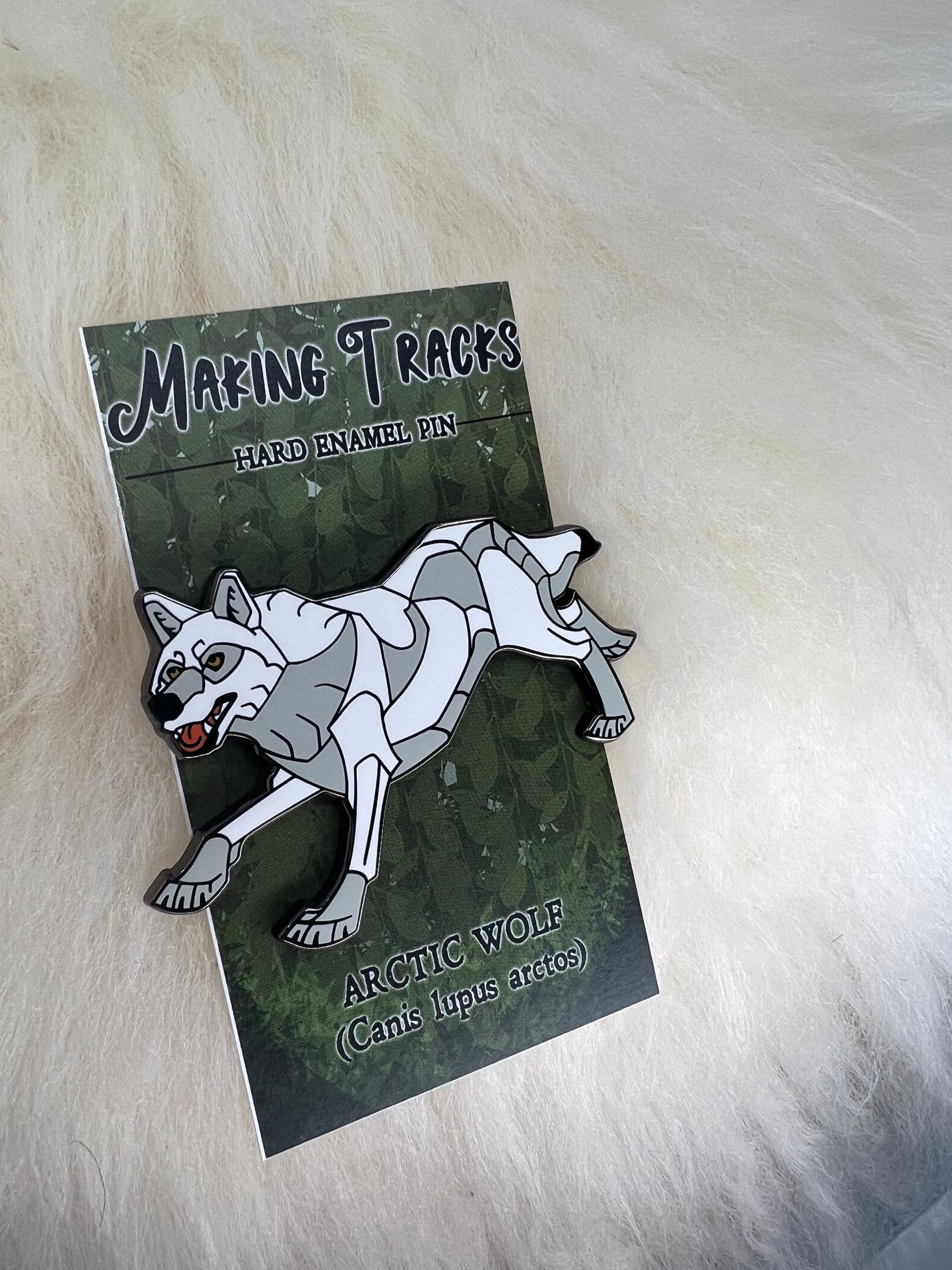 Arctic Wolf Hard Enamel Pin | Wolf Pin | Animal Pin | Art Deco