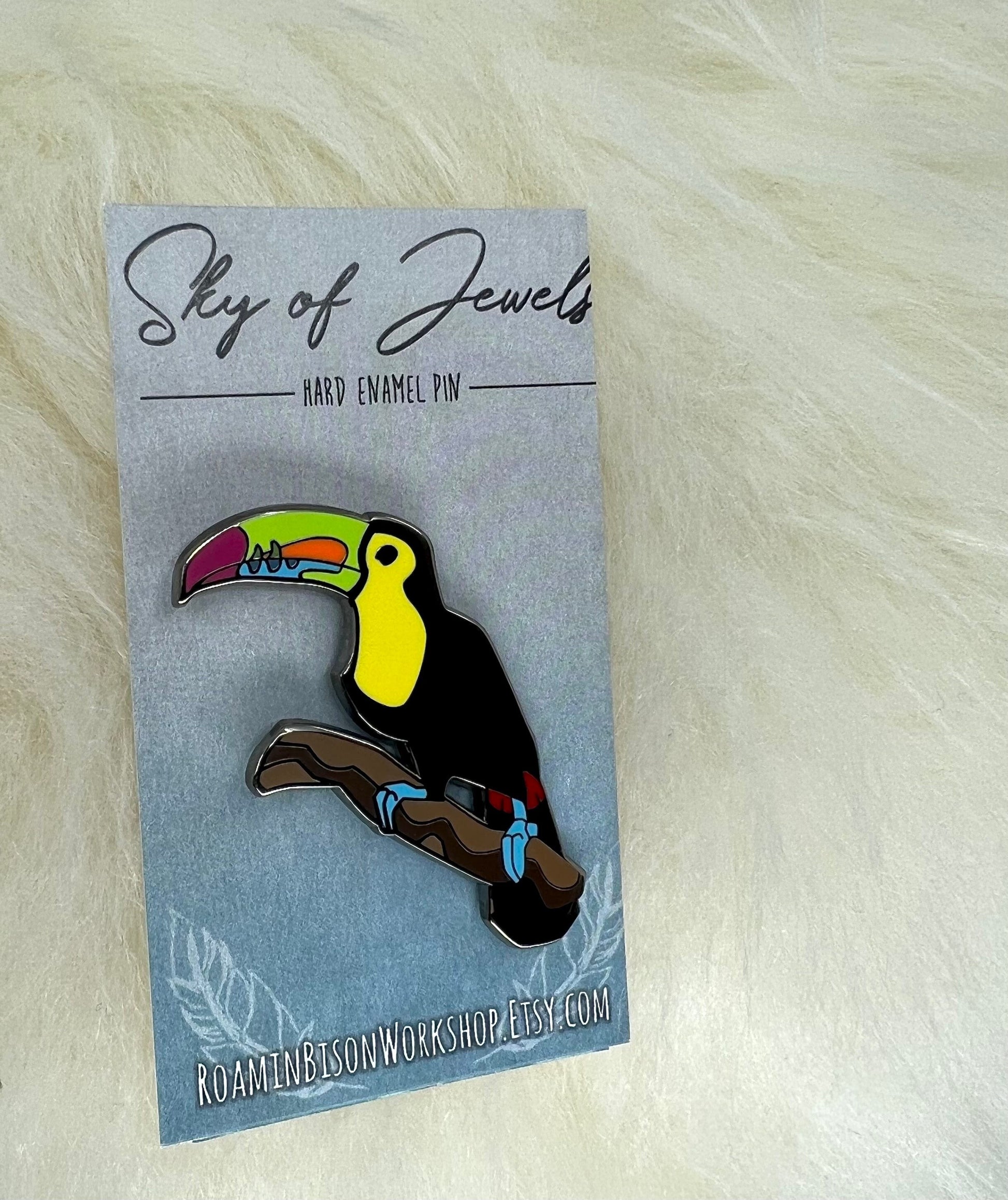 Keel Billed Toucan Hard Enamel Pin | Toucan Pin | Bird Pin | Art Deco