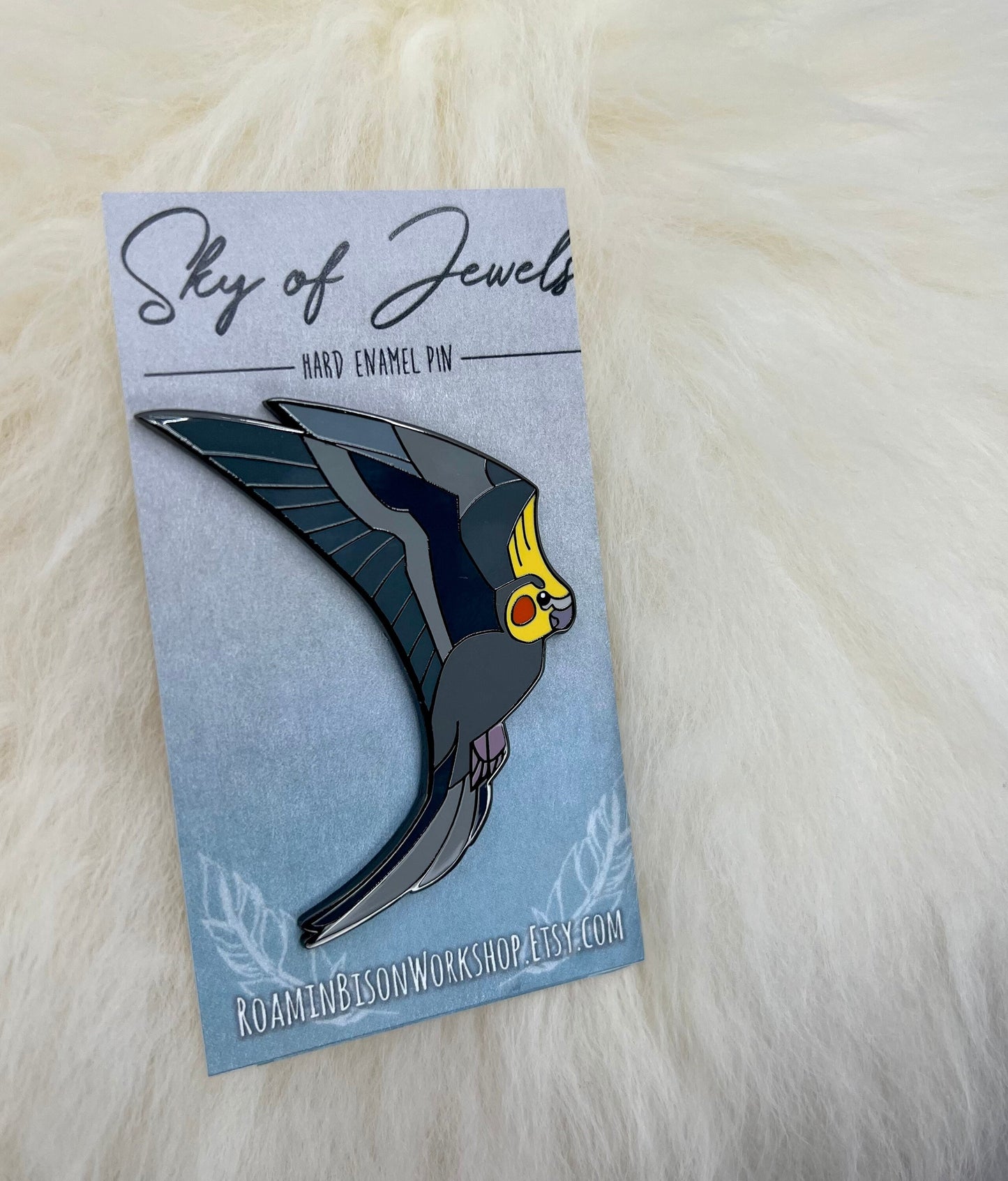 Cockatiel Hard Enamel Pin | Cockatiel Pin | Bird Pin | Art Deco