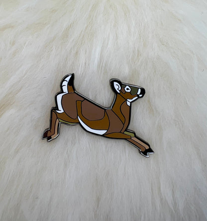 White Tailed Deer Hard Enamel Pin | Deer Pin | Doe Pin | Animal Pin | Art Deco