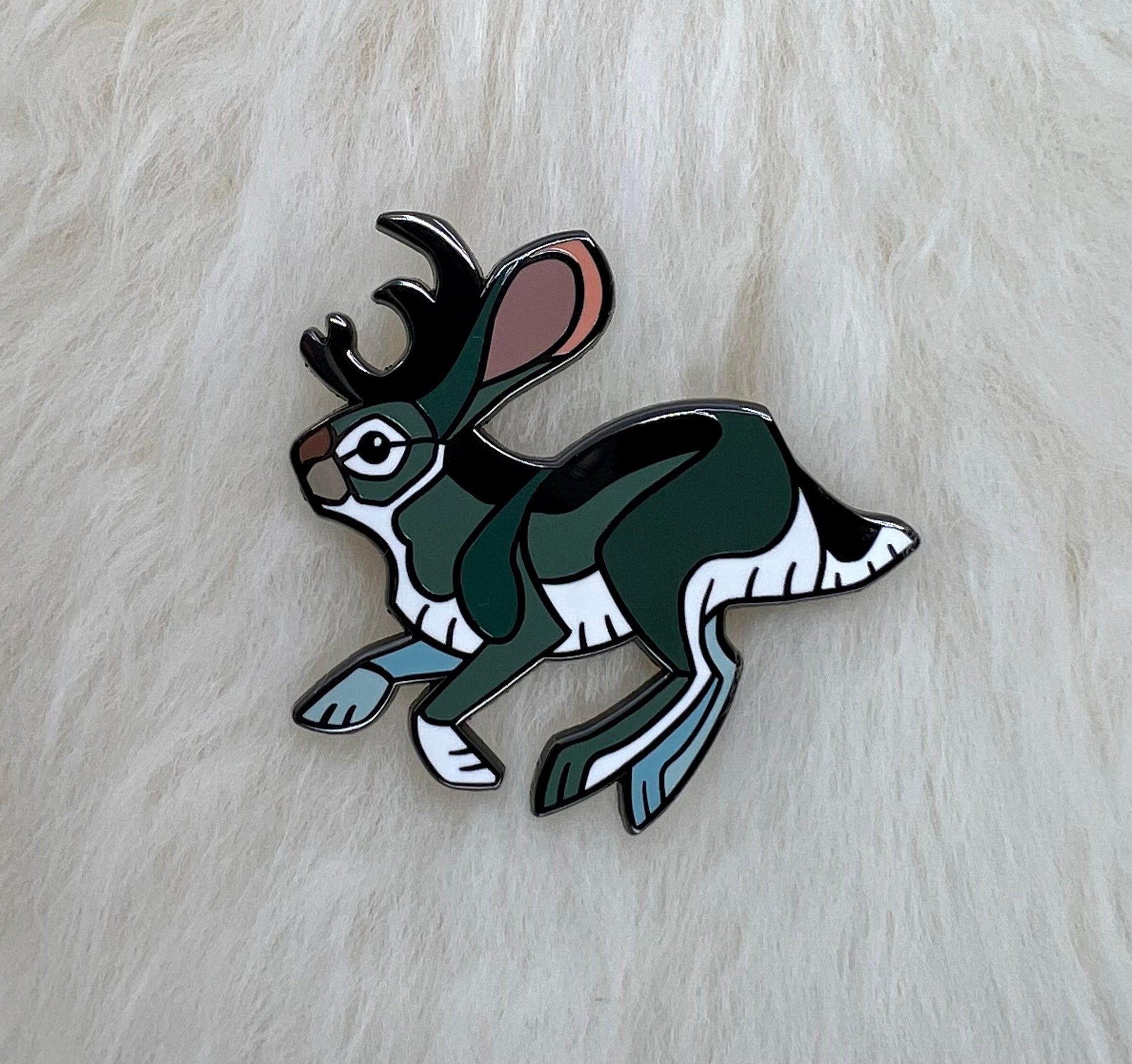 Jackalope Hard Enamel Pin | Jackalope Pin | Cryptid Pin | Art Deco