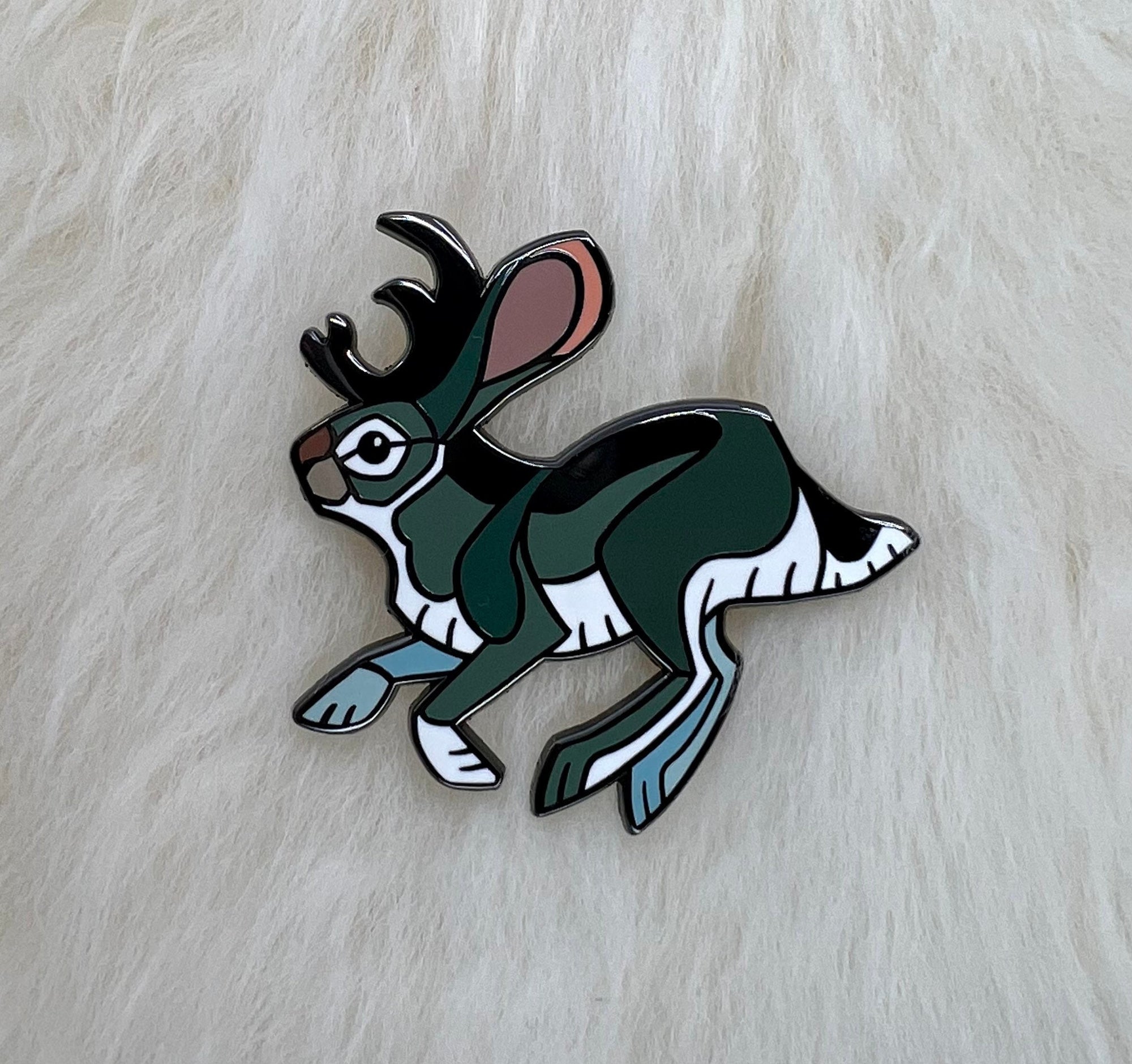 Jackalope Hard Enamel Pin | Jackalope Pin | Cryptid Pin | Art Deco
