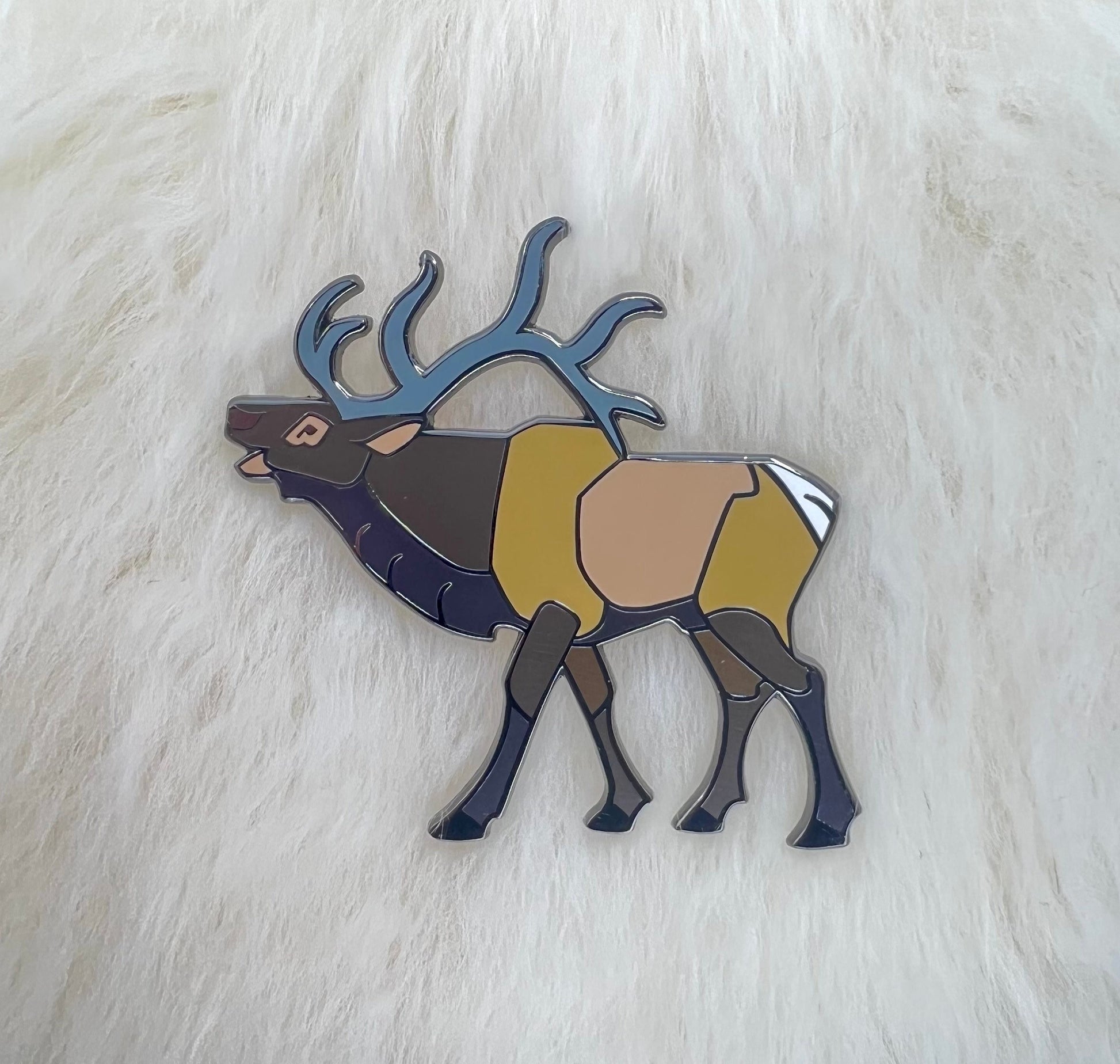 Elk Hard Enamel Pin | Wapiti Pin| Elk Pin | Animal Pin | Art Deco