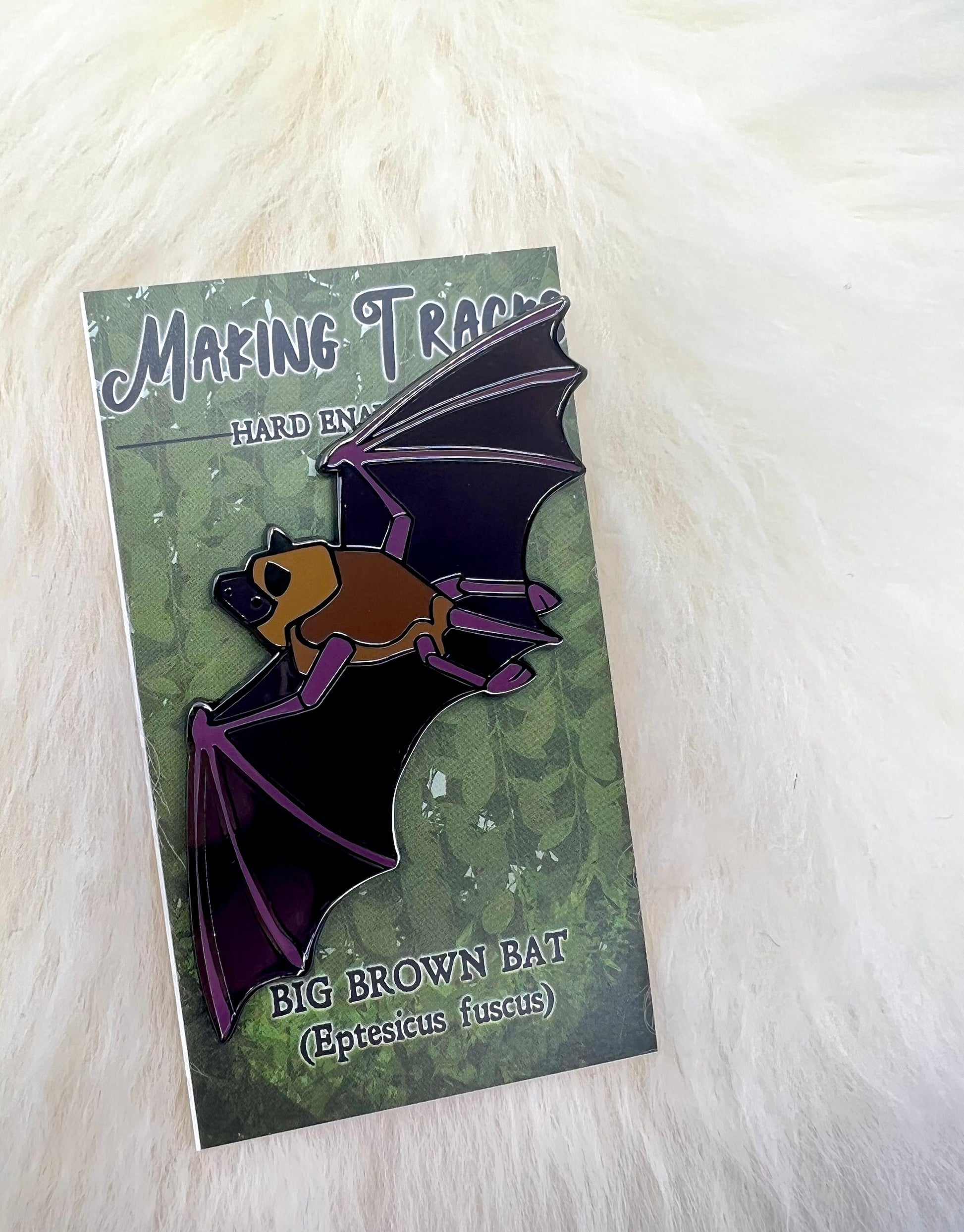 Little Brown Bat Enamel Pin | Bat Pin | Art Deco