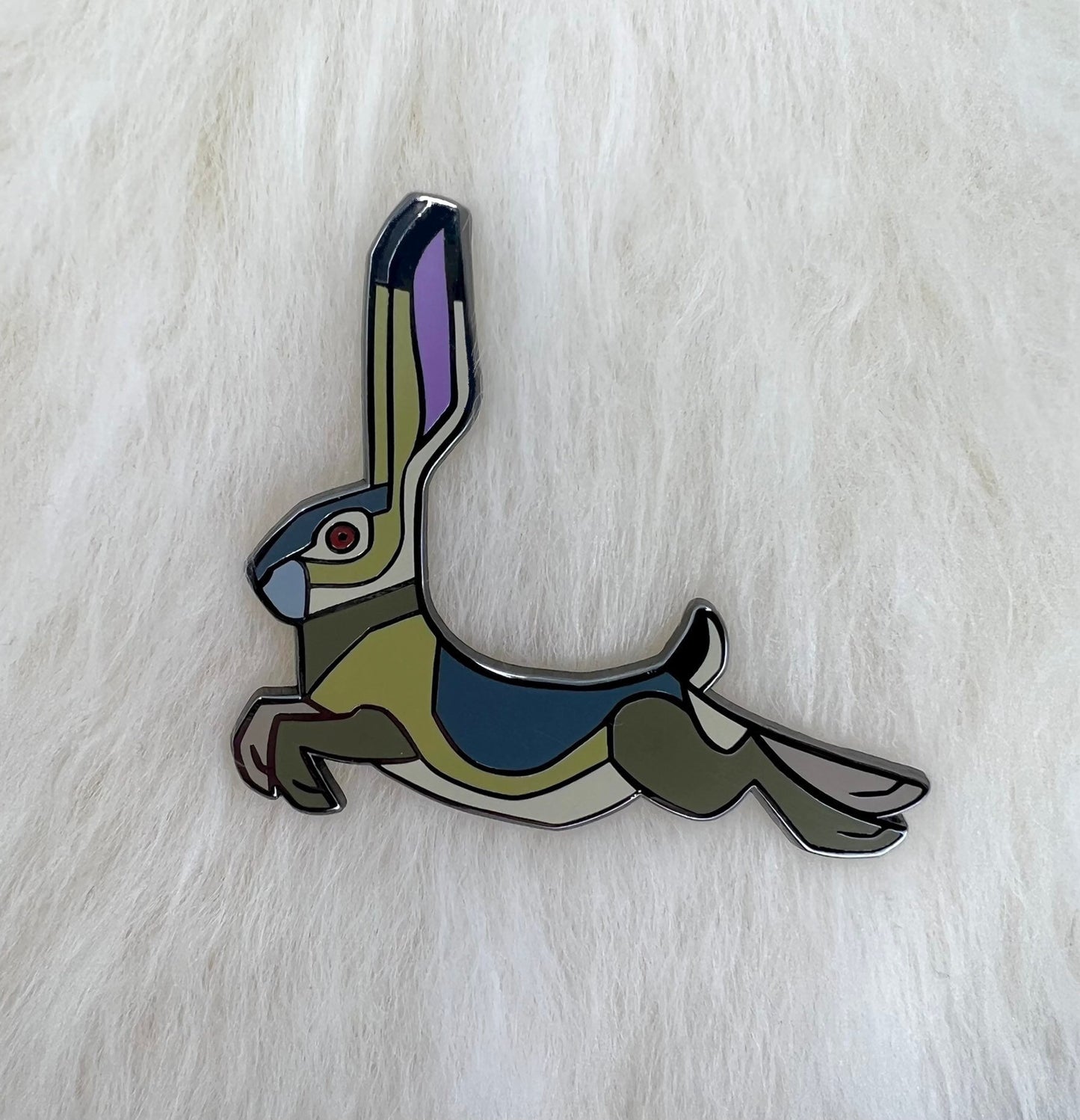 Jackrabbit Hard Enamel Pin | Rabbit Pin | Hare Pin | Art Deco