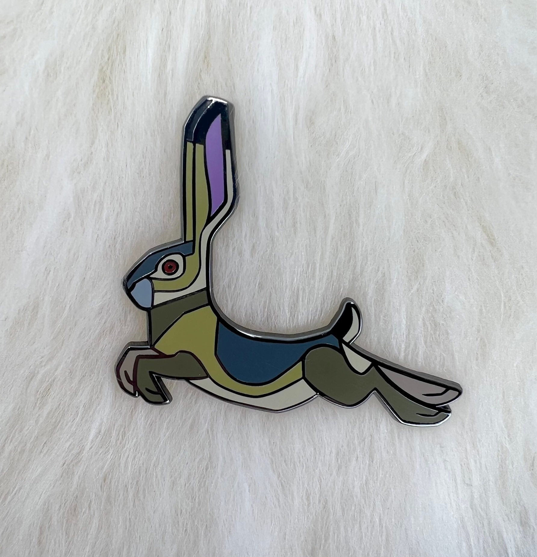 Jackrabbit Hard Enamel Pin | Rabbit Pin | Hare Pin | Art Deco