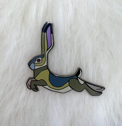 Jackrabbit Hard Enamel Pin | Rabbit Pin | Hare Pin | Art Deco