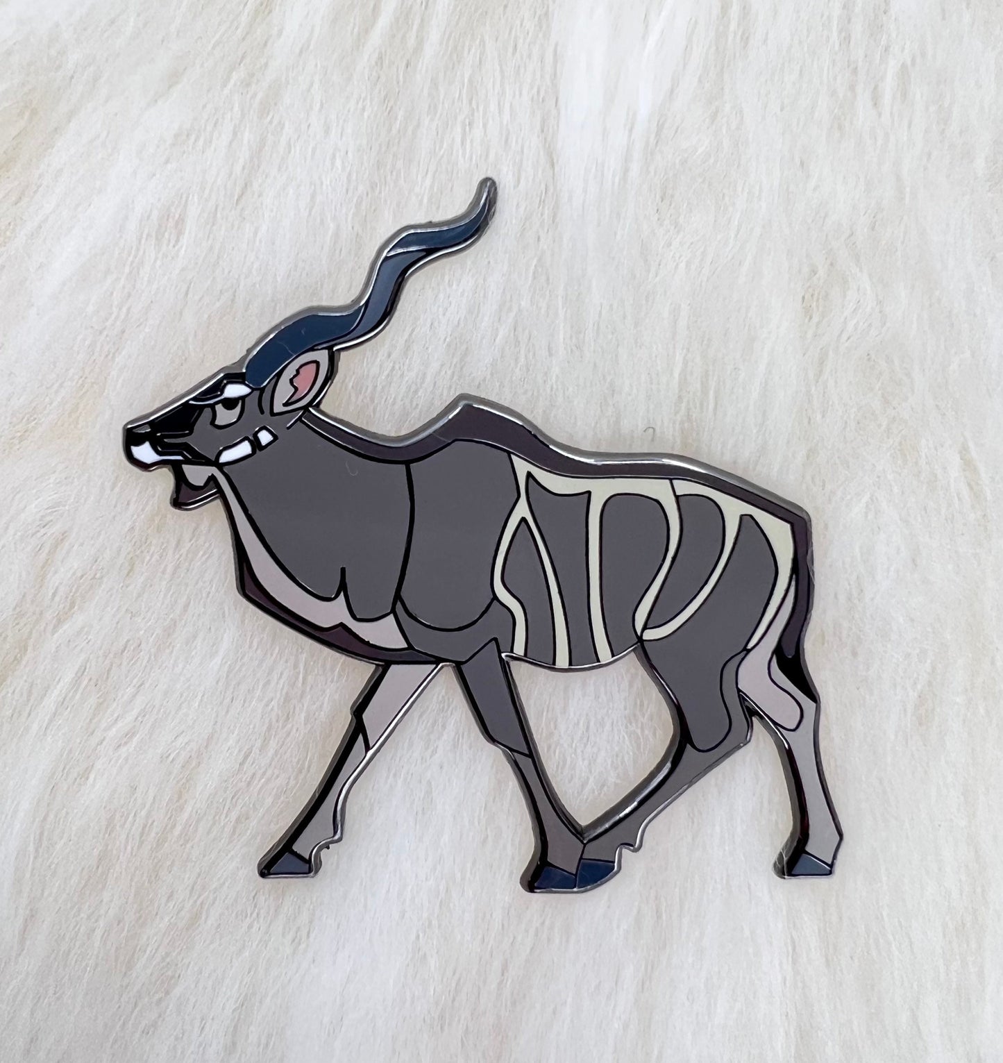 Greater Kudu Hard Enamel Pin | Kudu Pin | Animal Pin | Art Deco