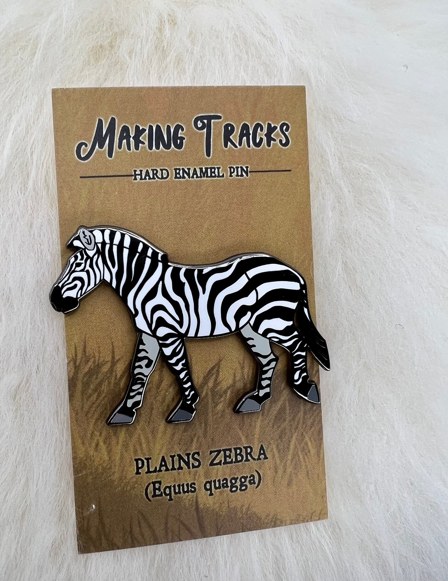 Plains Zebra Hard Enamel Pin | Zebra Pin | Animal Pin | Art Deco