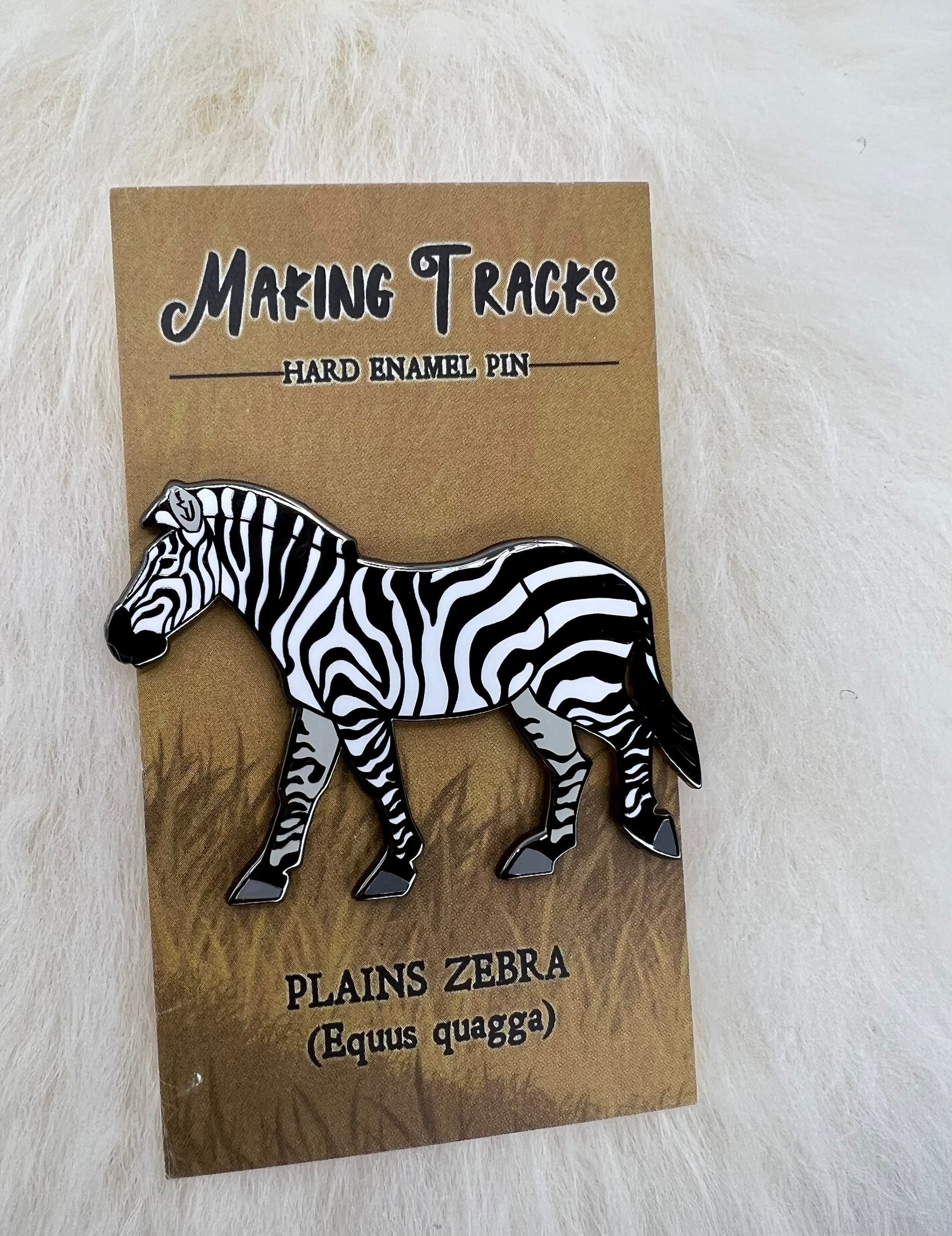 Plains Zebra Hard Enamel Pin | Zebra Pin | Animal Pin | Art Deco