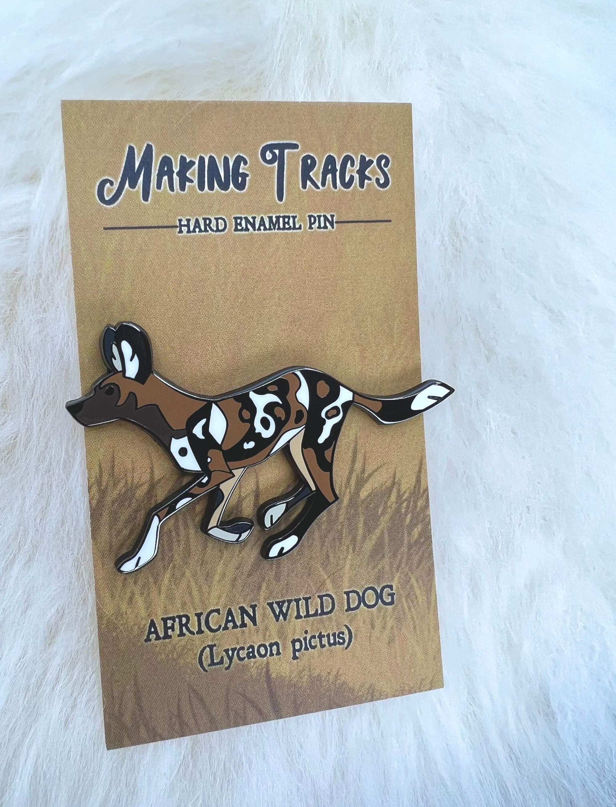 African Wild Dog Hard Enamel Pin | African Wild Dog Pin | Animal Pin | Art Deco