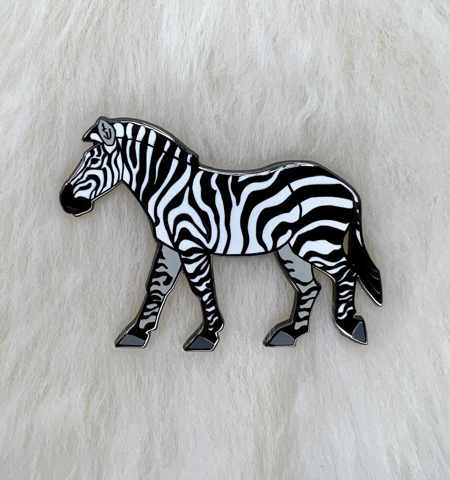 Plains Zebra Hard Enamel Pin | Zebra Pin | Animal Pin | Art Deco