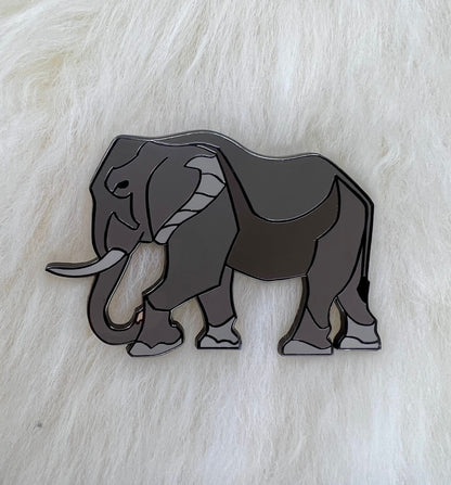 African Elephant Hard Enamel Pin | Elephant Pin | Animal Pin | Art Deco