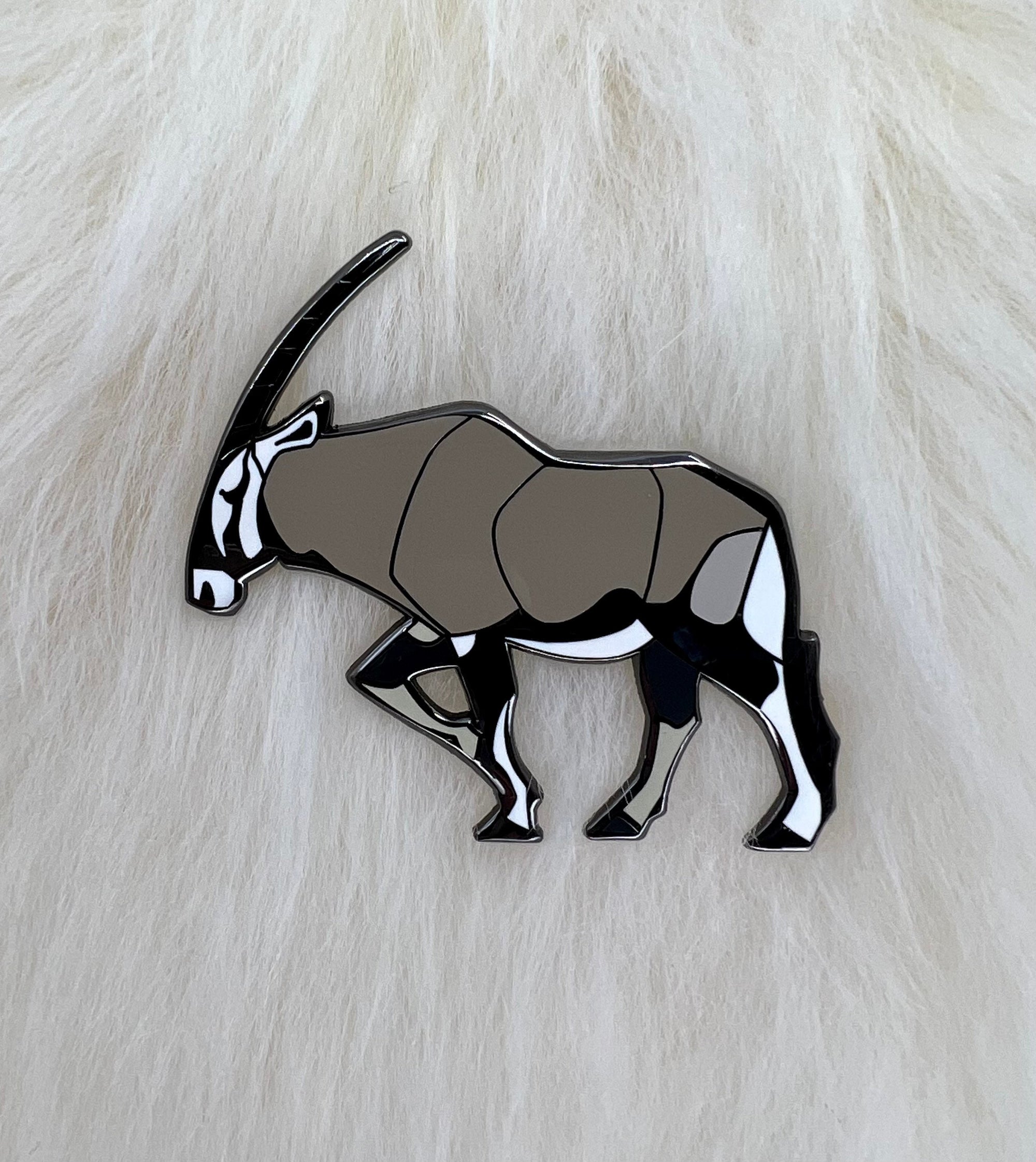 Gemsbok Hard Enamel Pin | Gemsbok Pin | Animal Pin | Art Deco