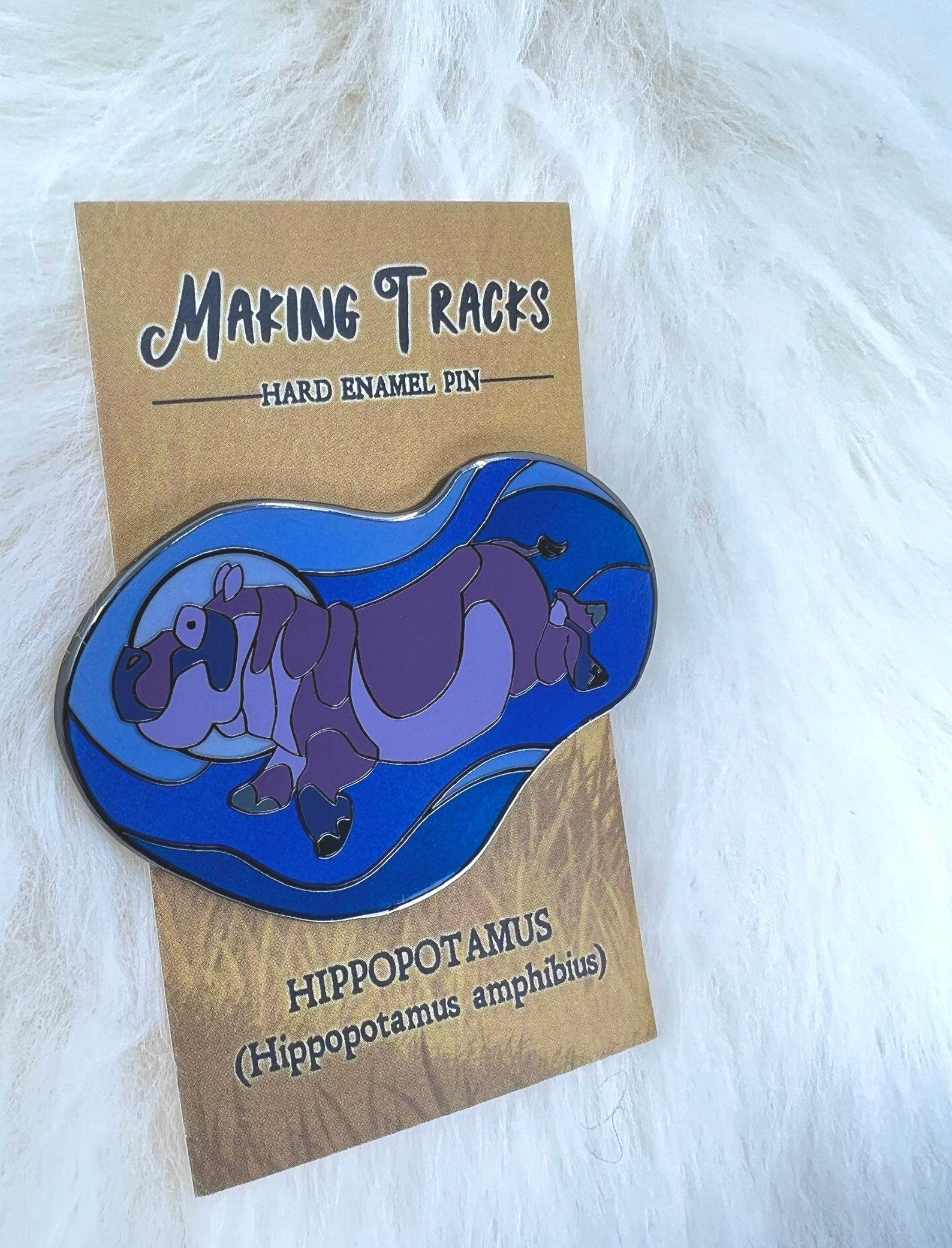 Hippopotamus Hard Enamel Pin | Hippo Pin | Animal Pin | Art Deco
