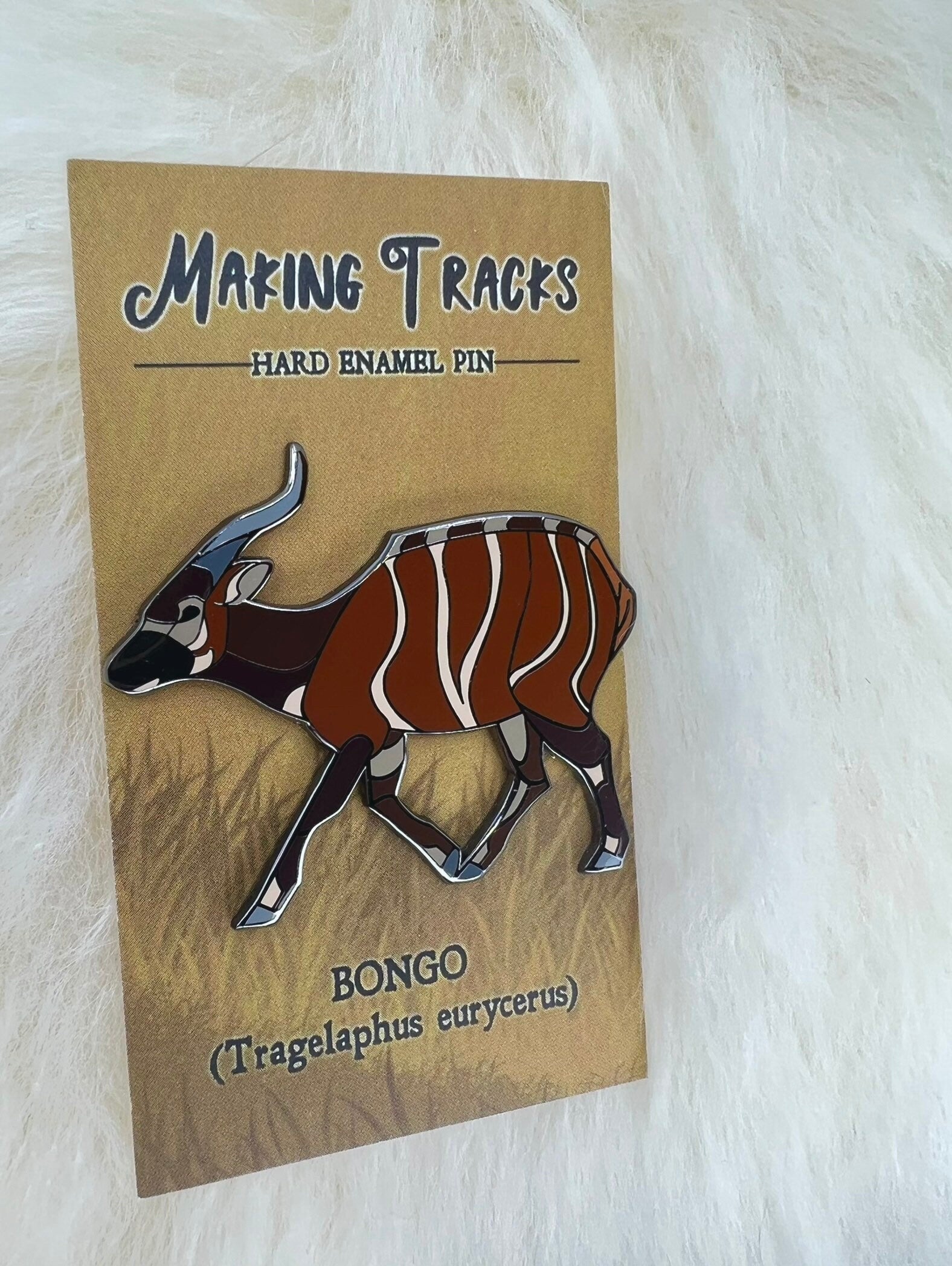 Bongo Hard Enamel Pin | Bongo Pin | Animal Pin | Art Deco
