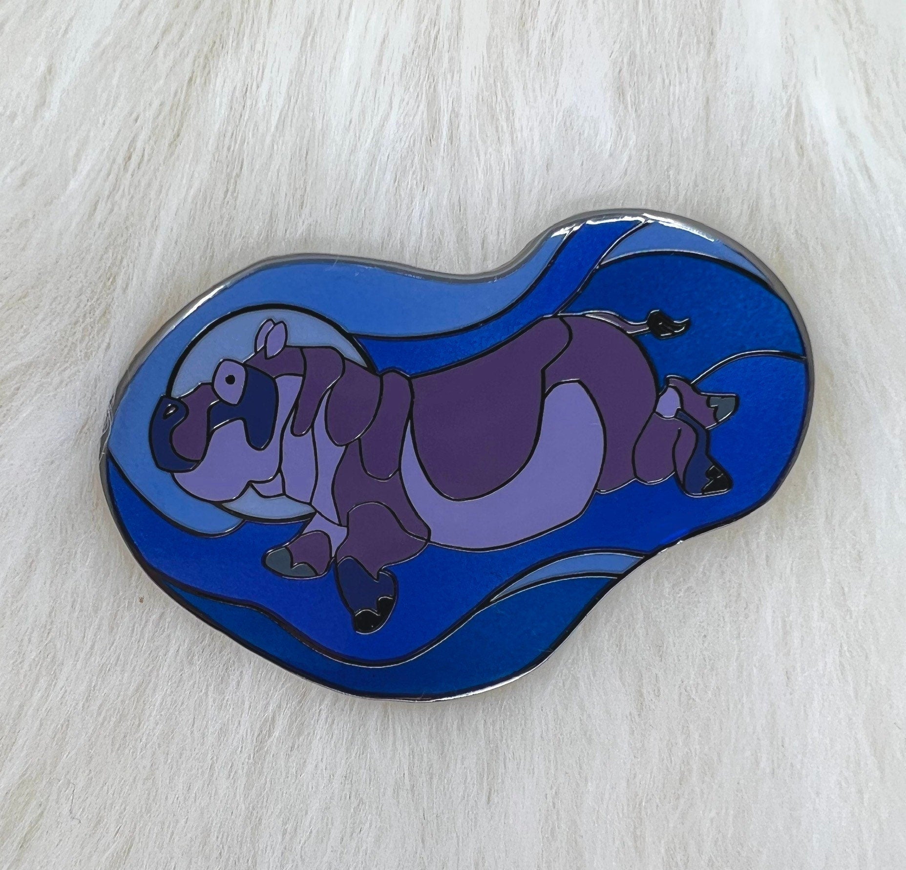 Hippopotamus Hard Enamel Pin | Hippo Pin | Animal Pin | Art Deco