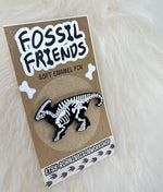 Parasaurolophus Soft Enamel Pin | Dinosaur Pin | Fossil Pin