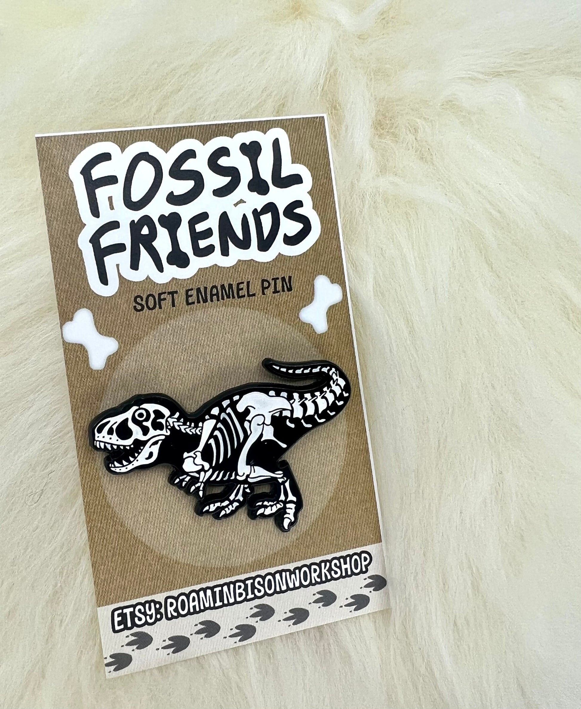 Tyrannosaurus Rex Soft Enamel Pin | Trex Pin | Dinosaur Pin | Fossil Pin