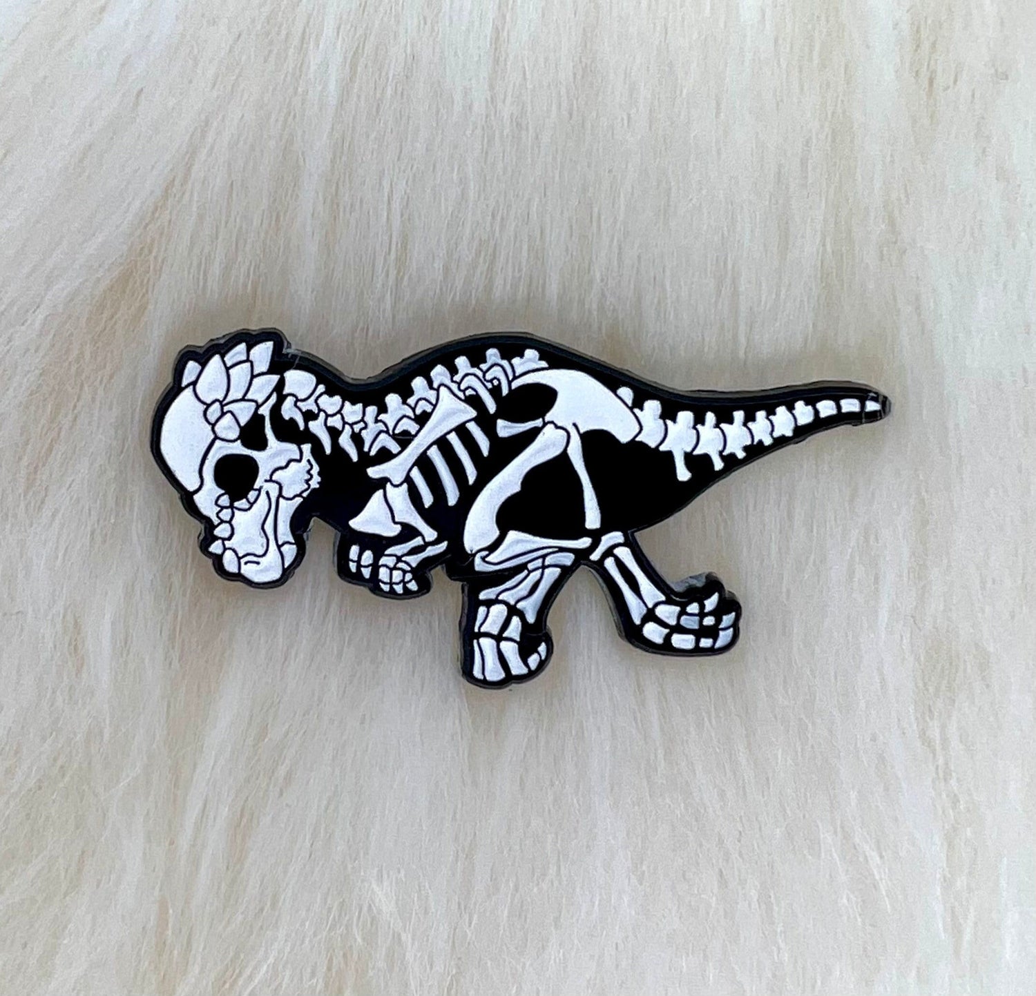 Pachycephalosaurus Soft Enamel Pin | Dinosaur Pin | Fossil Pin