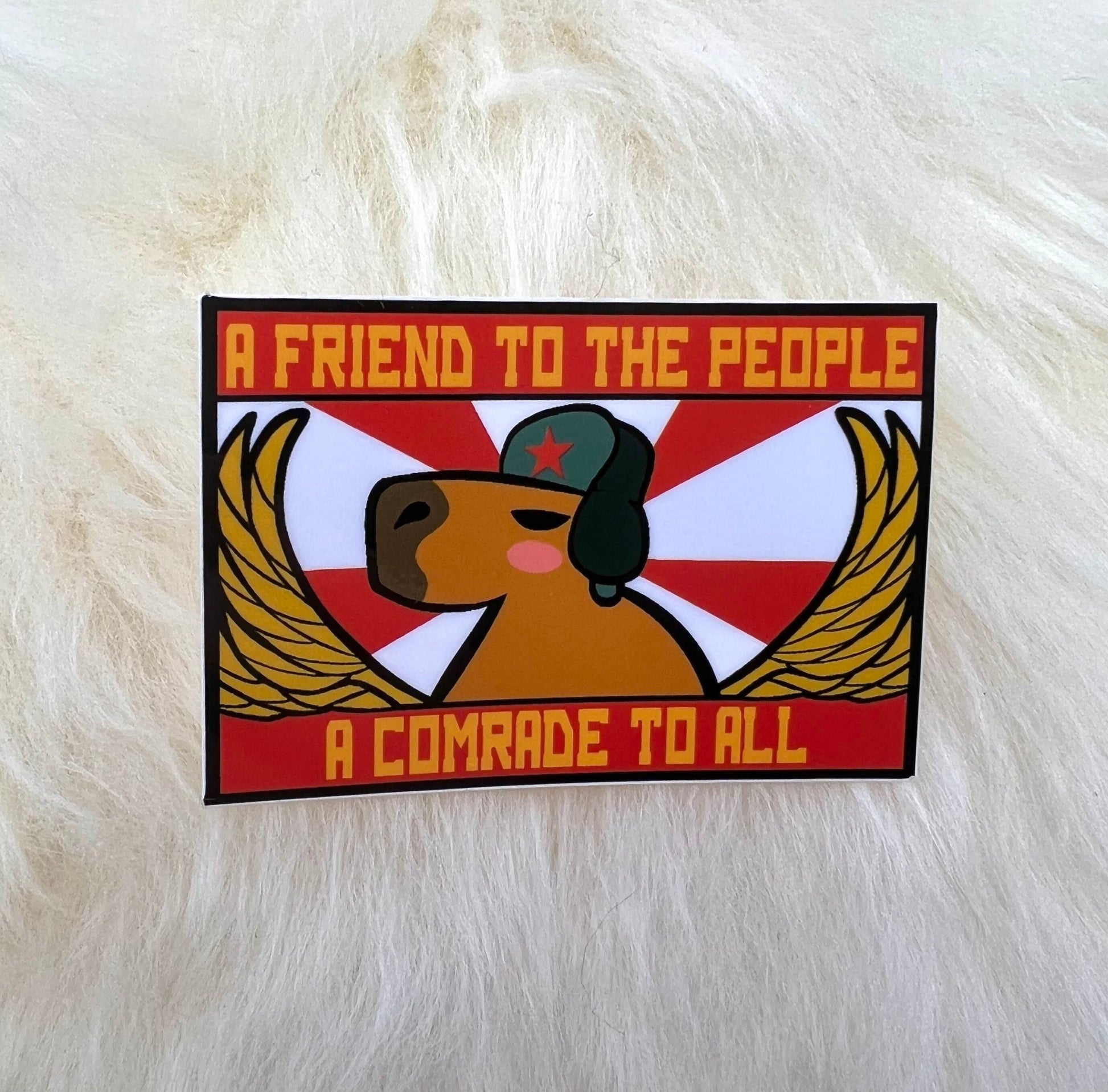 Comrade Capybara Sticker | Commie Capybara | Political Sticker | Funny Sticker | Capybara Sticker | FREE SHIPPING