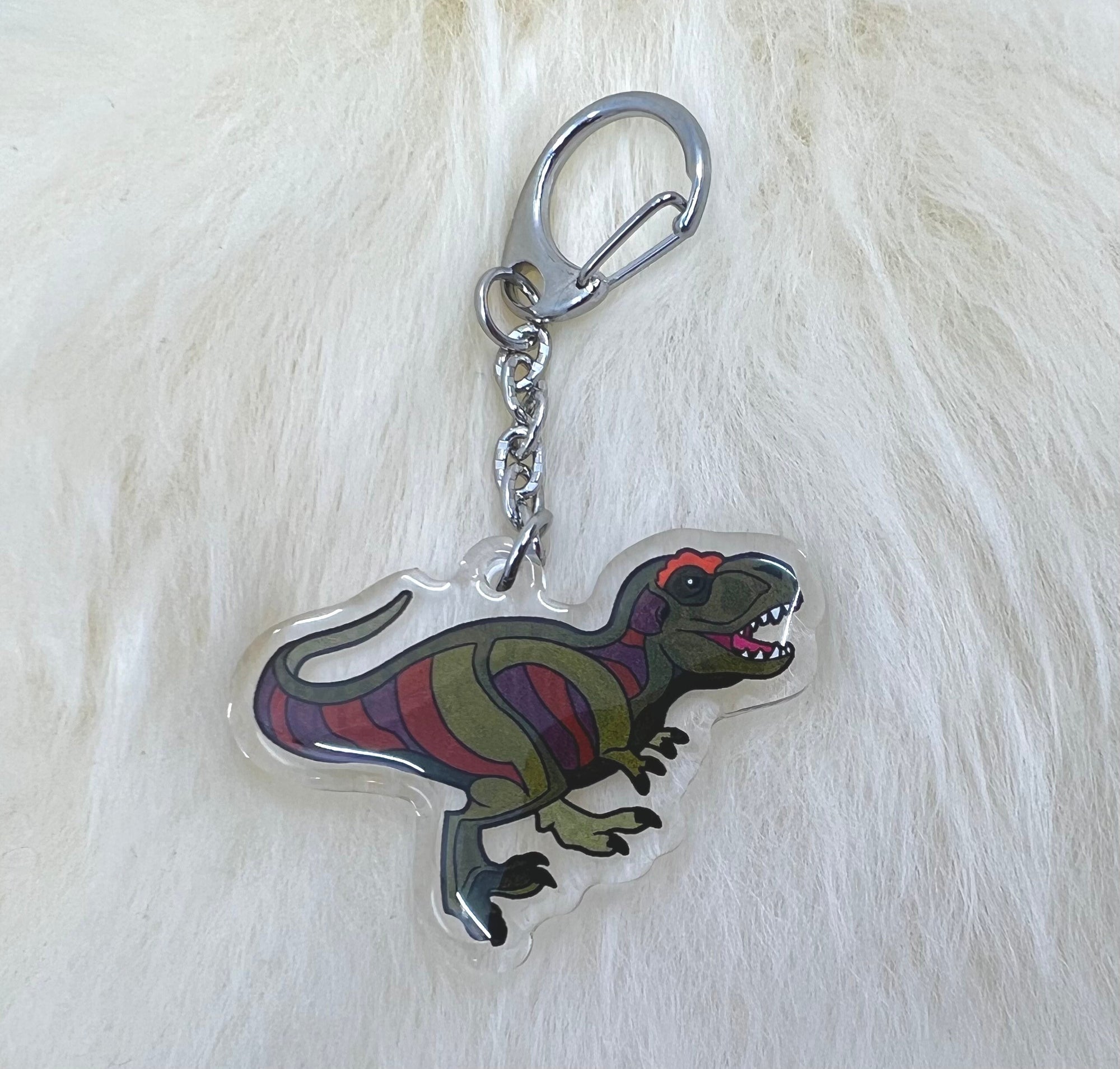 T Rex Keychain | Tyrannosaurus Keychain | Dinosaur Keychain | Fossil Keychain | Double Sided