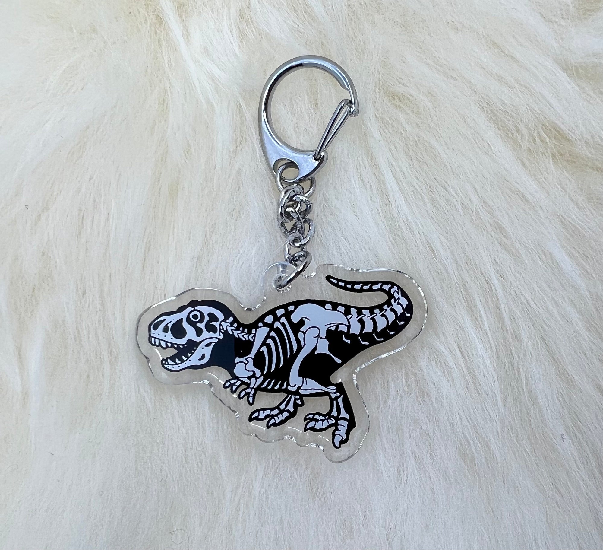T Rex Keychain | Tyrannosaurus Keychain | Dinosaur Keychain | Fossil Keychain | Double Sided