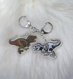 T Rex Keychain | Tyrannosaurus Keychain | Dinosaur Keychain | Fossil Keychain | Double Sided