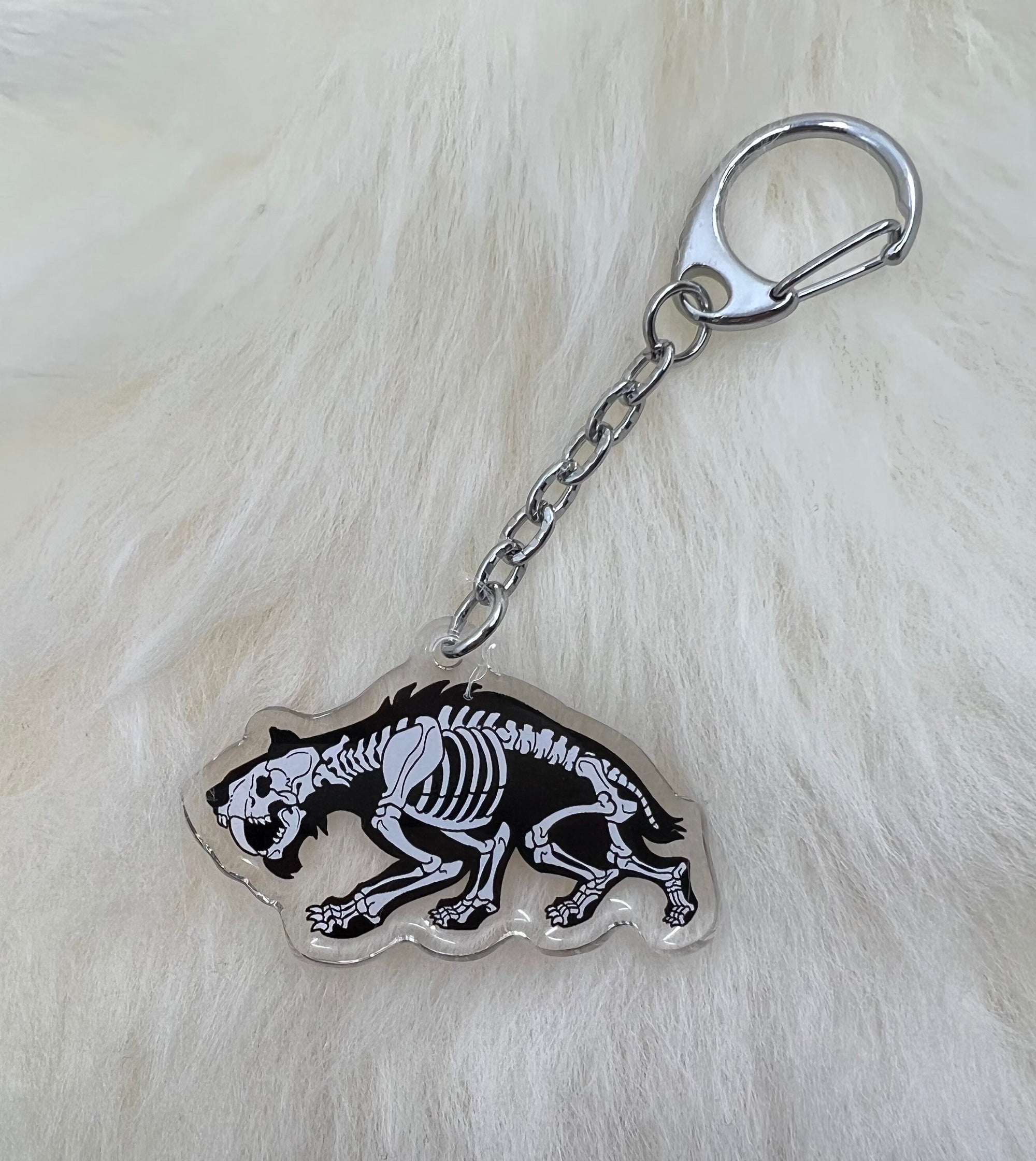 Saber Tooth Tiger Keychain | Smilodon Keychain | Ice Age Keychain Charm