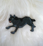 Black Wolf Hard Enamel Pin | Wolf Pin | Animal Pin | Art Deco