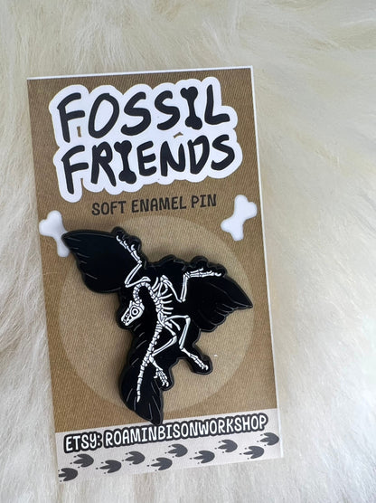 Archaeopteryx Soft Enamel Pin | Archaeopteryx Pin | Dinosaur Pin | Fossil Pin |