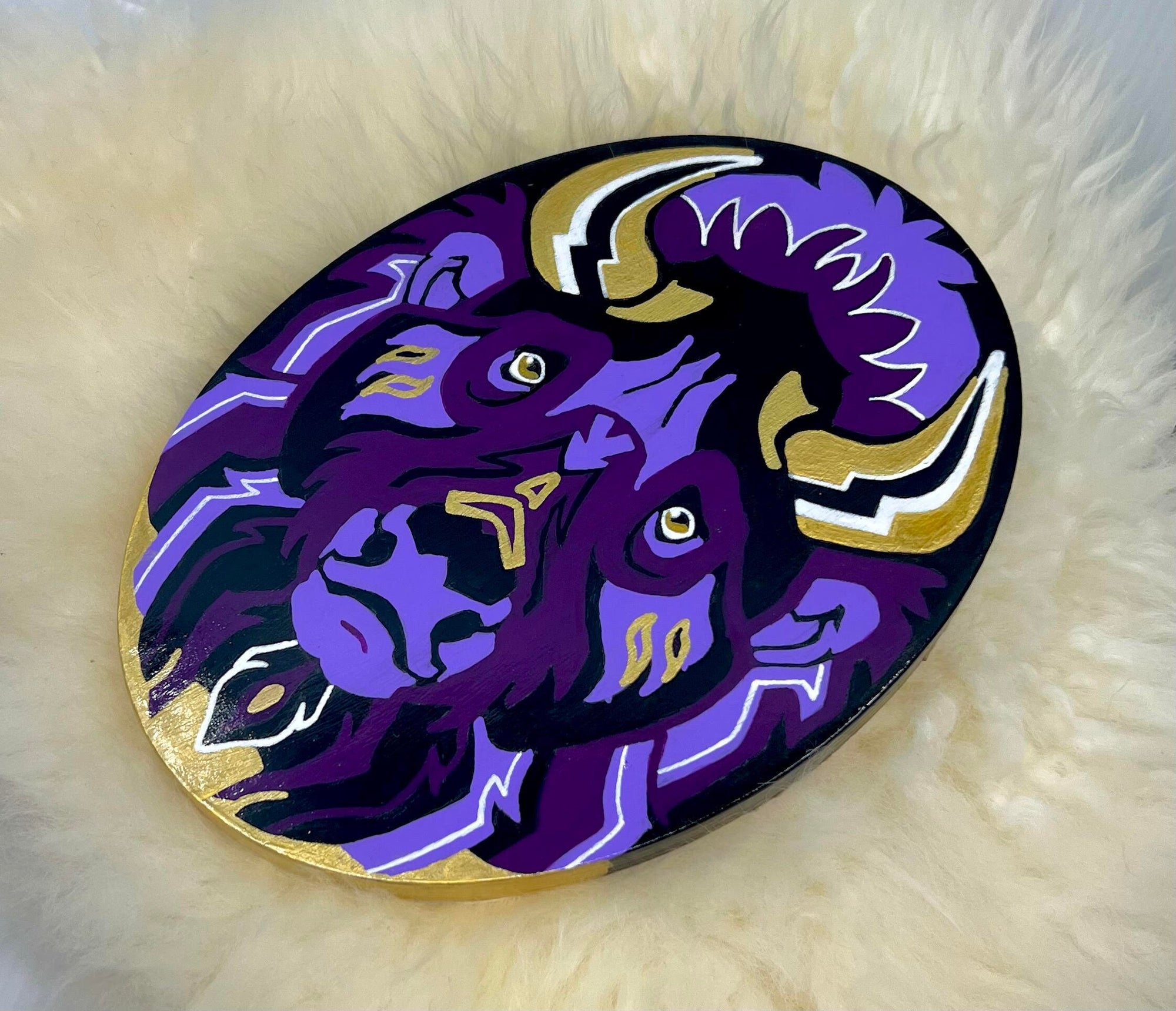 The Golden Connection Acrylic Painting | Original Art | Bison Painting | Buffalo Painting | FREE SHIPPING