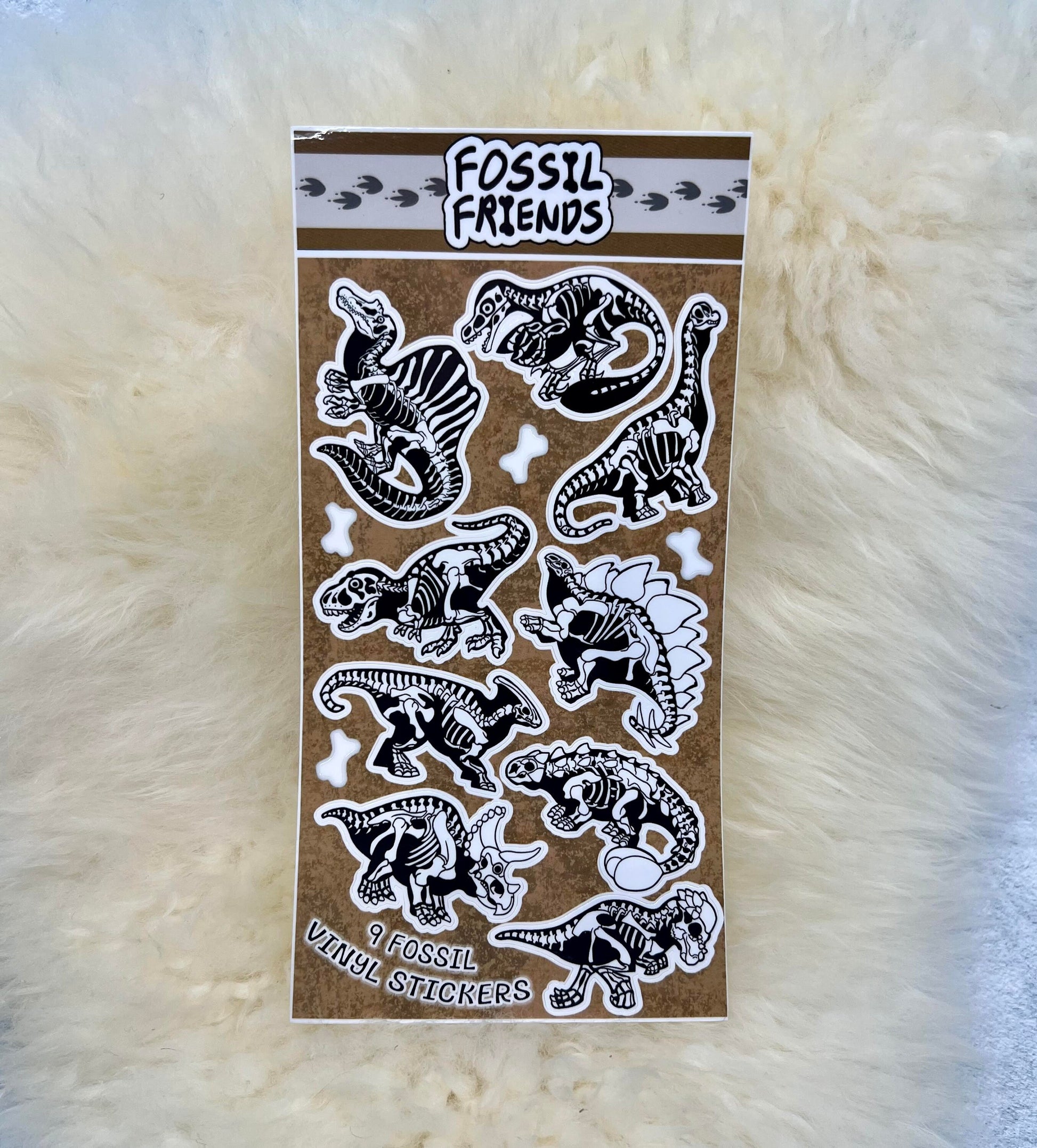 Dinosaur Fossil Sticker Sheet | Dinosaur Sticker | Fossil Sticker | Bones Sticker | FREE SHIPPING