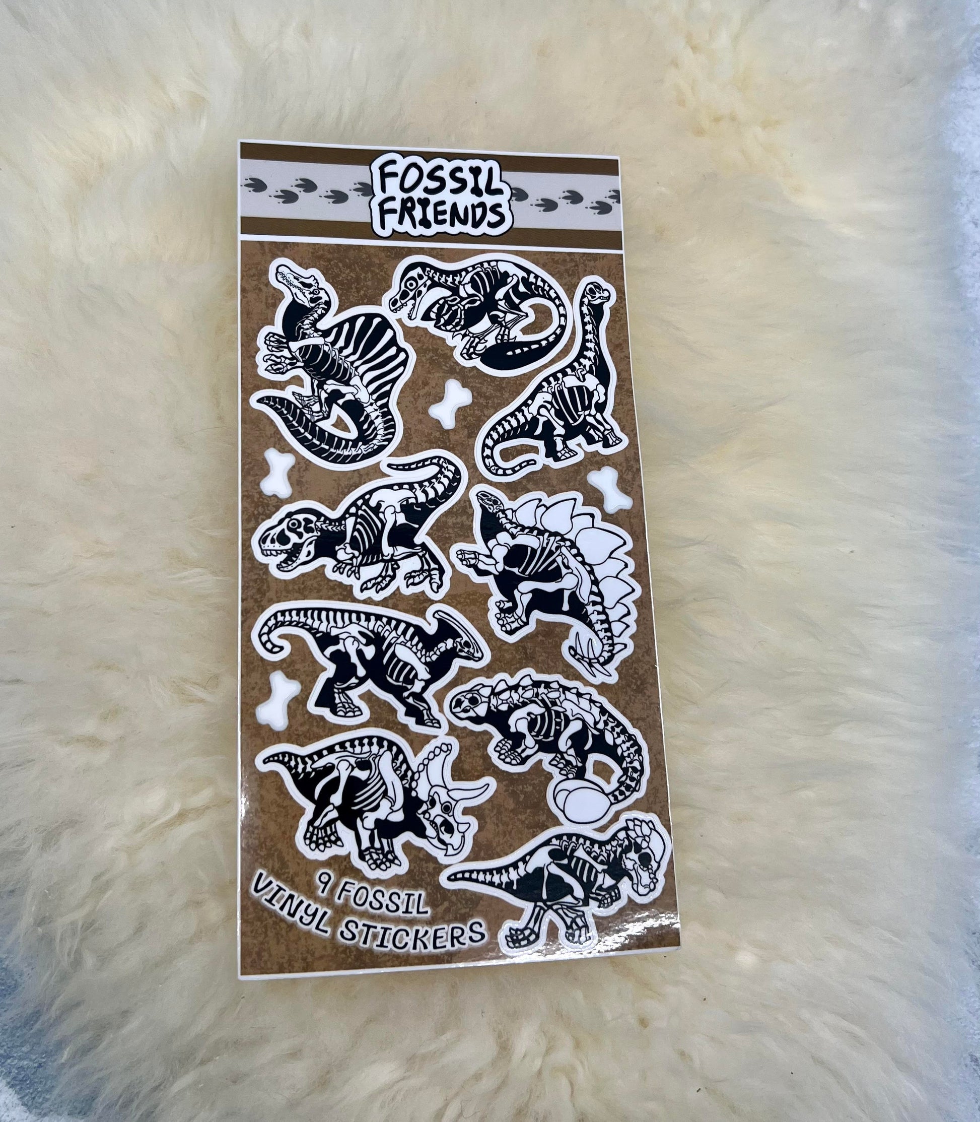 Dinosaur Fossil Sticker Sheet | Dinosaur Sticker | Fossil Sticker | Bones Sticker | FREE SHIPPING