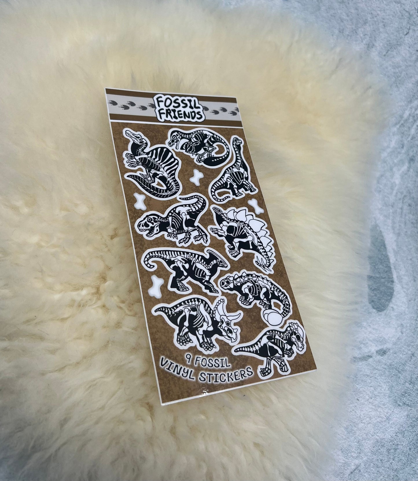 Dinosaur Fossil Sticker Sheet | Dinosaur Sticker | Fossil Sticker | Bones Sticker | FREE SHIPPING